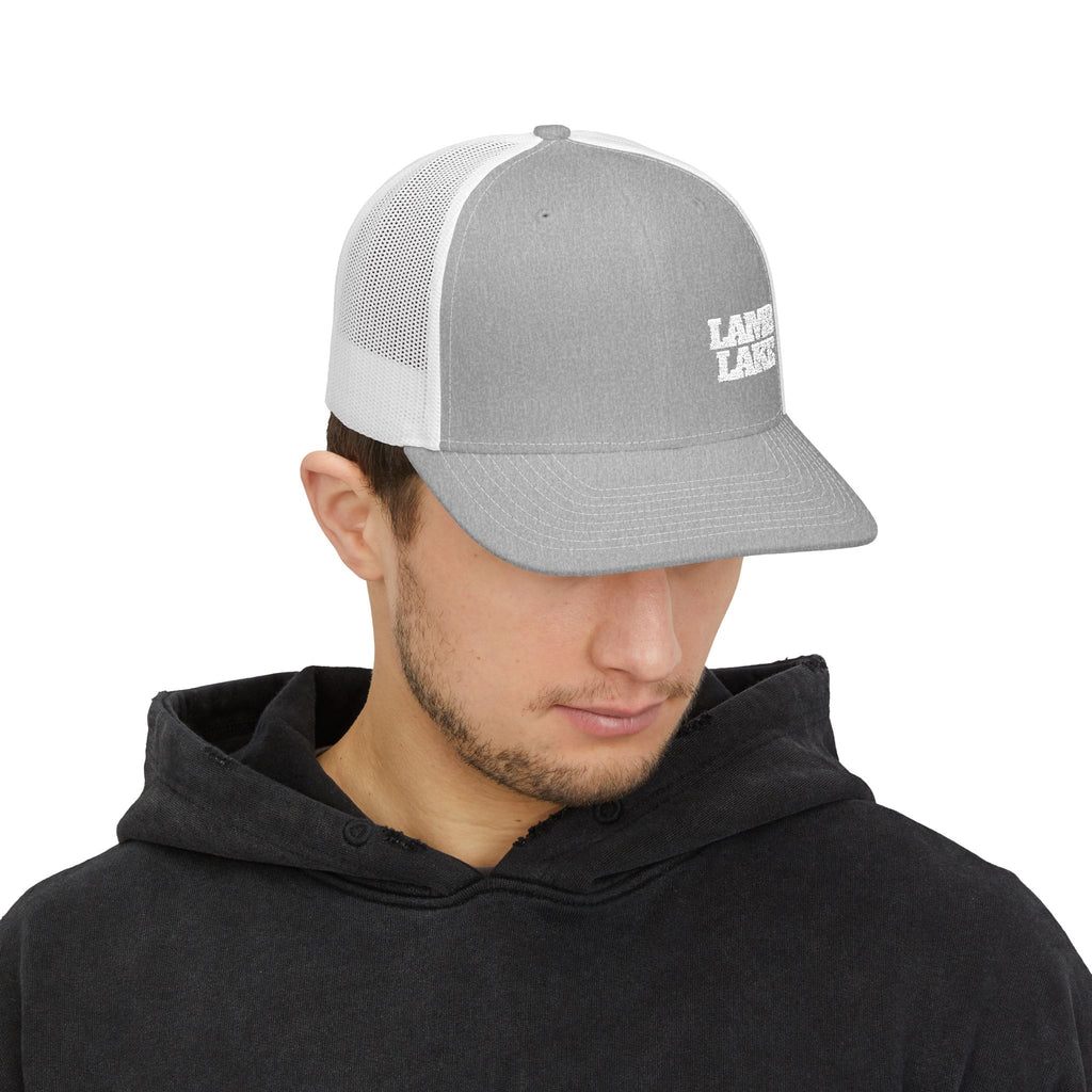 Lamb Lake Trucker Hat — Vintage Mesh Snapback Cap