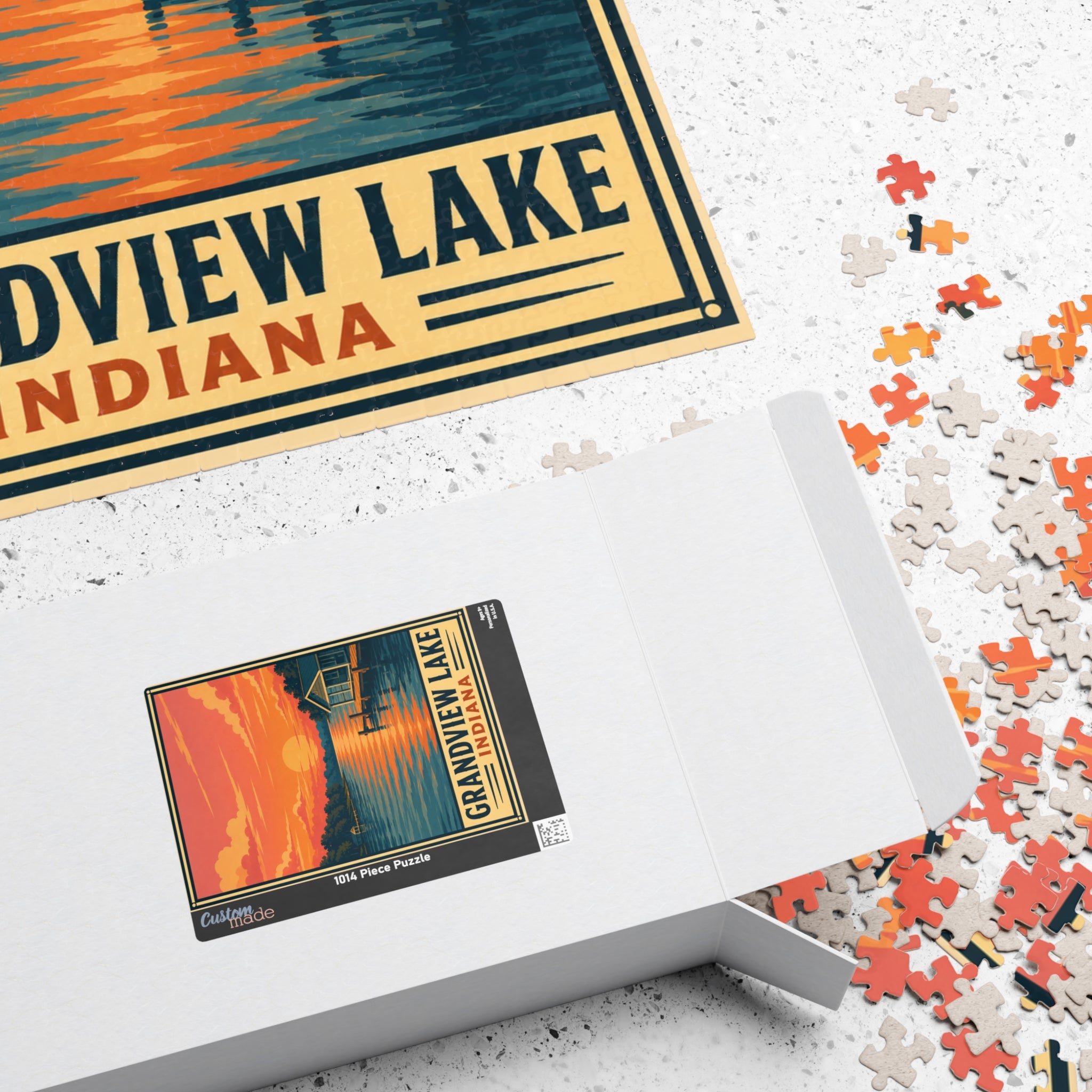 Grandview Lake Indiana Sunset Puzzle — Scenic Lakeview Jigsaw (1014 pcs)