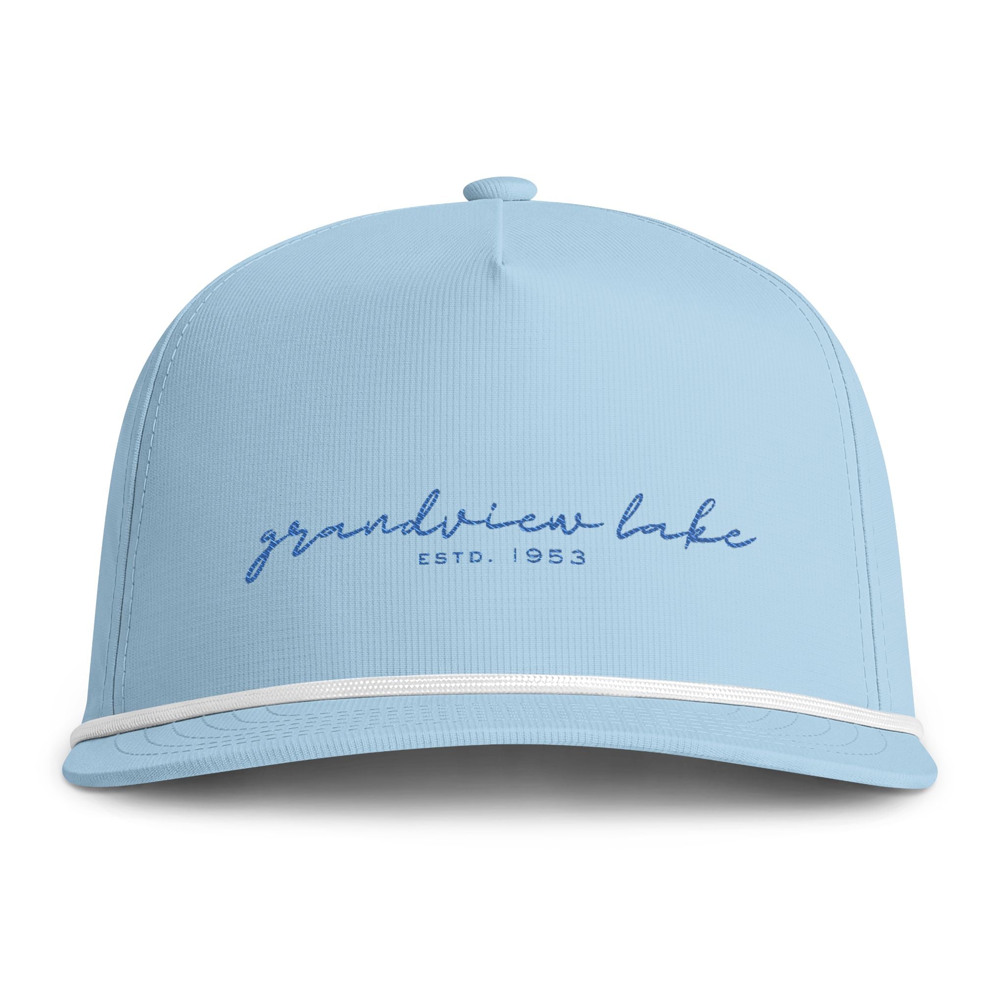 Sunwashed Rope Cap – 'Grandview Lake' Vintage Script Baseball Hat