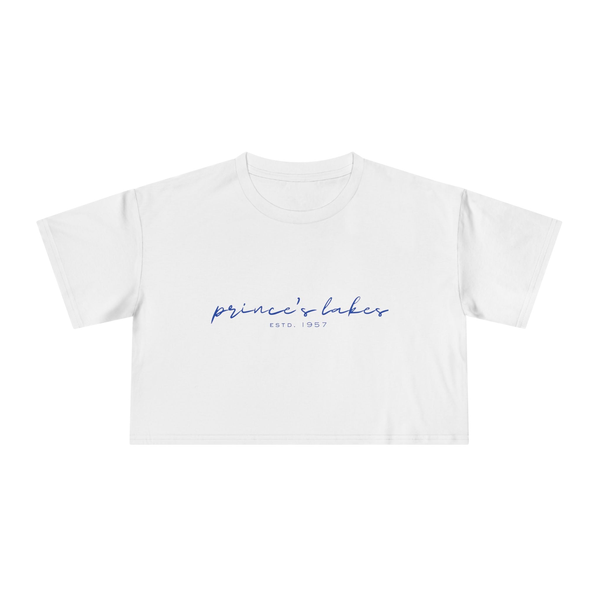 Script Logo Crop Tee — "princii baker est. 1997" Women's Casual Top