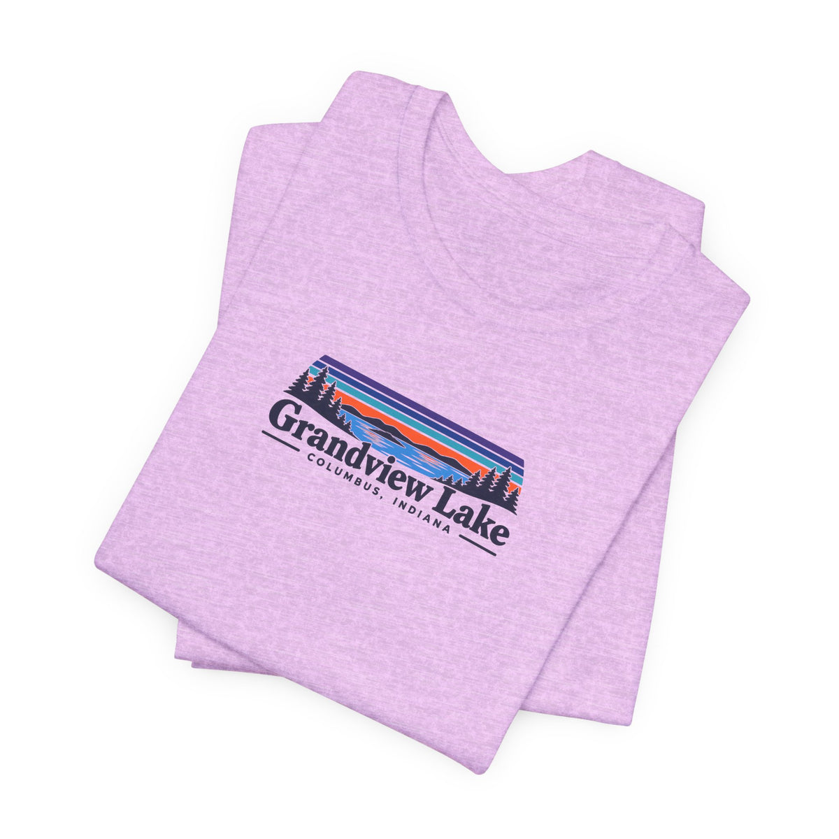 Grandview Lake Landscape Tee — Retro Mountain Lake Graphic T-Shirt