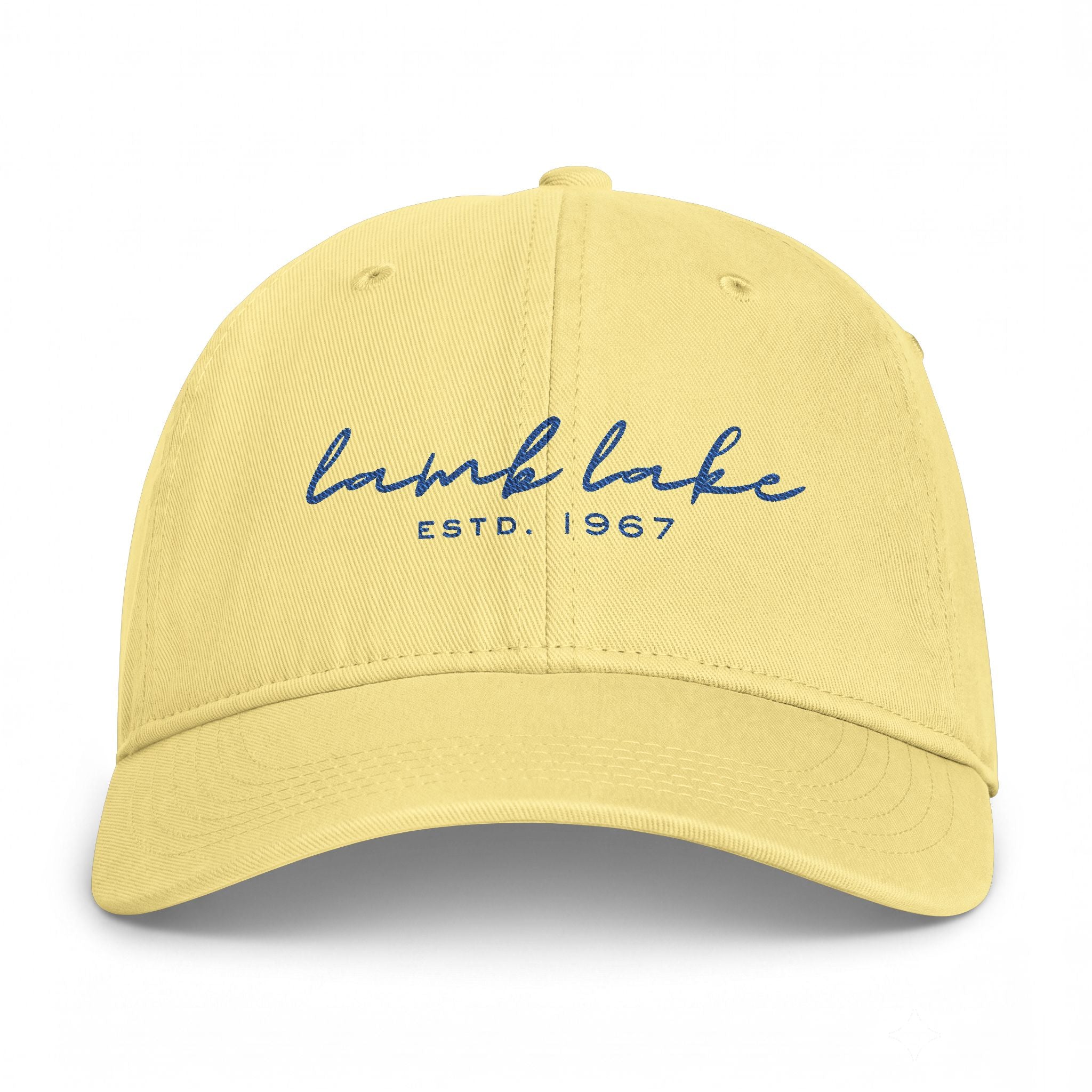 Washed Coastal Cap — "Lamb Lake" Embroidered Lake Hat