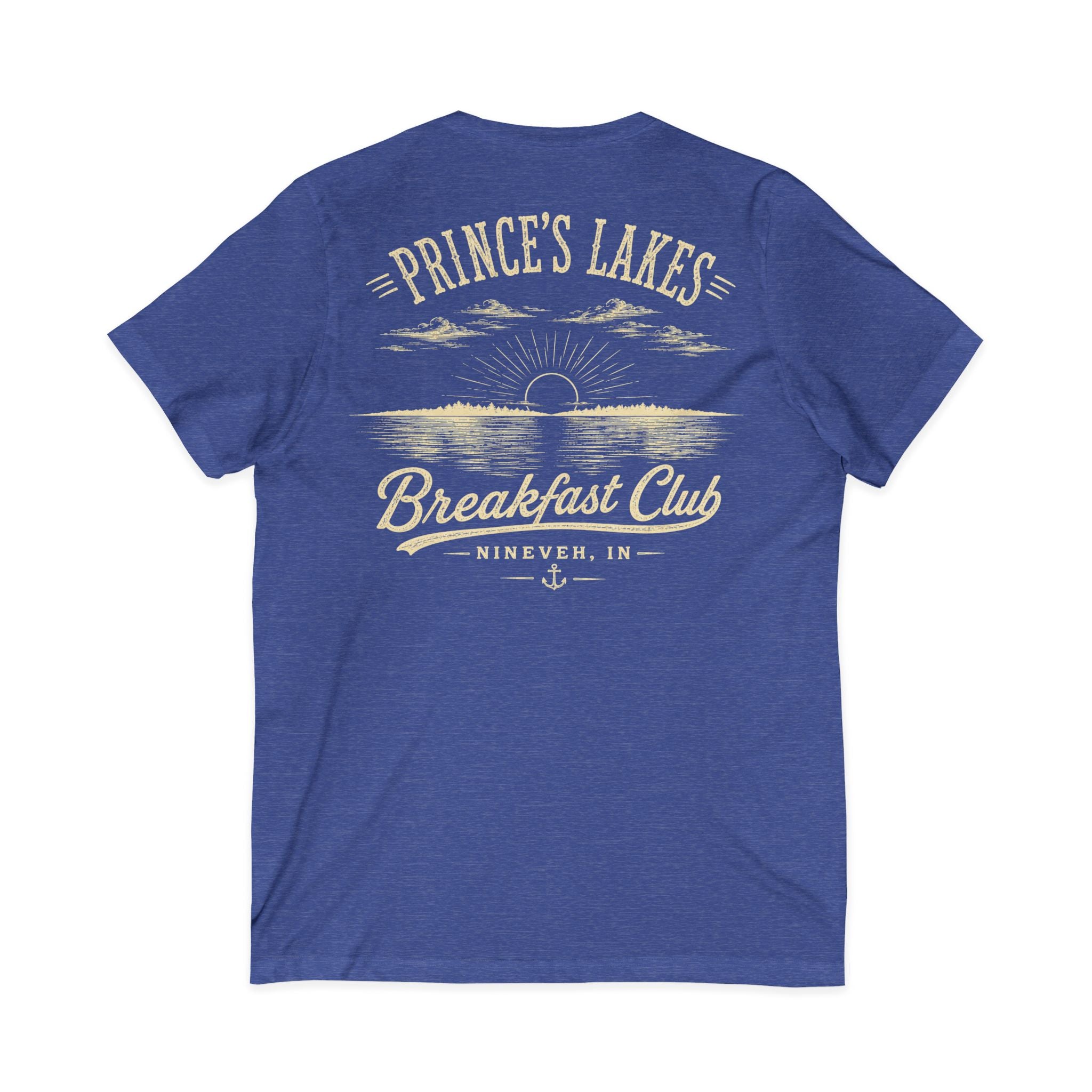 Good Food Good Company Good Morning V-Neck Tee — Retro Lake Breakfast Club Graphic Shirt