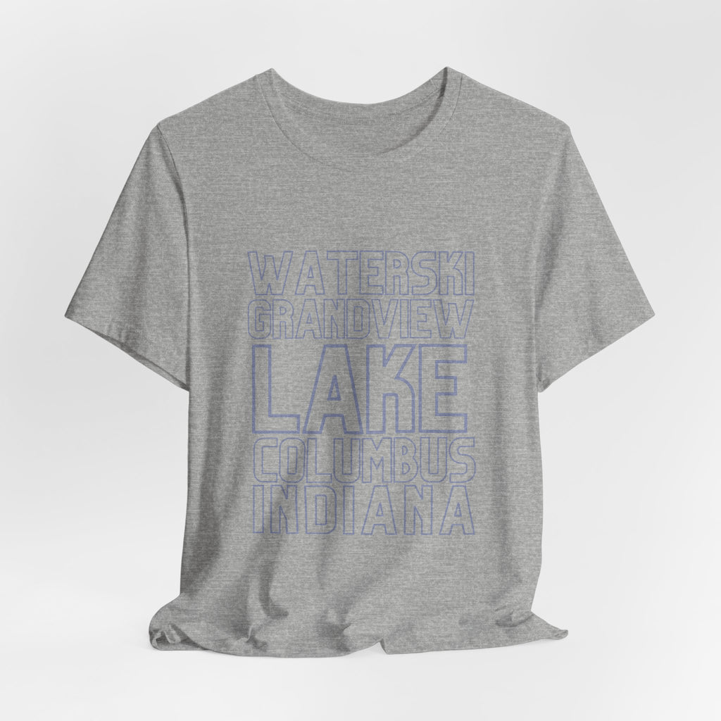 Grandview Lake Columbus Indiana Waterski Tee — Vintage Beach Town T‑Shirt