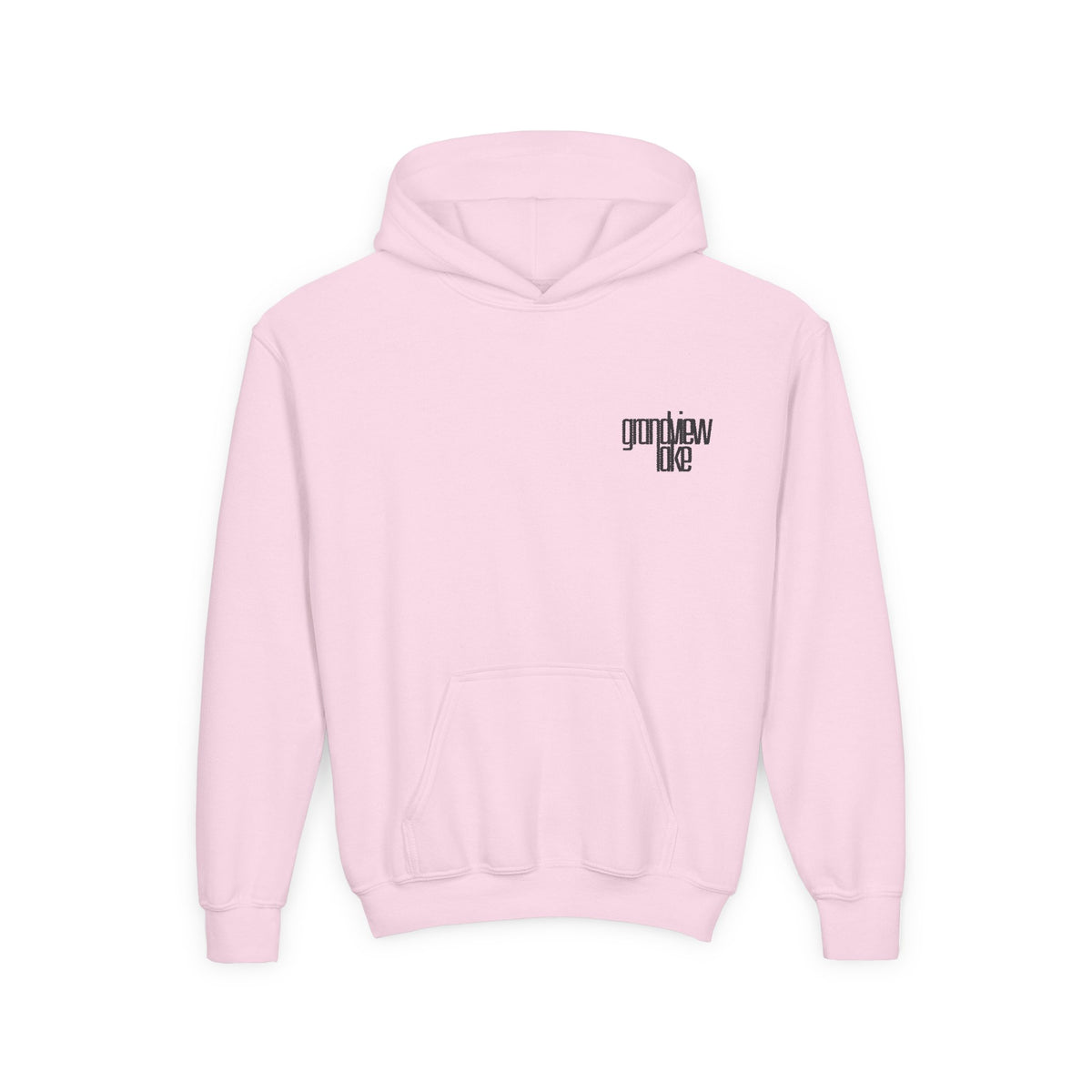 Youth Hoodie — Minimal 'grandview lake' Chest Logo Streetwear