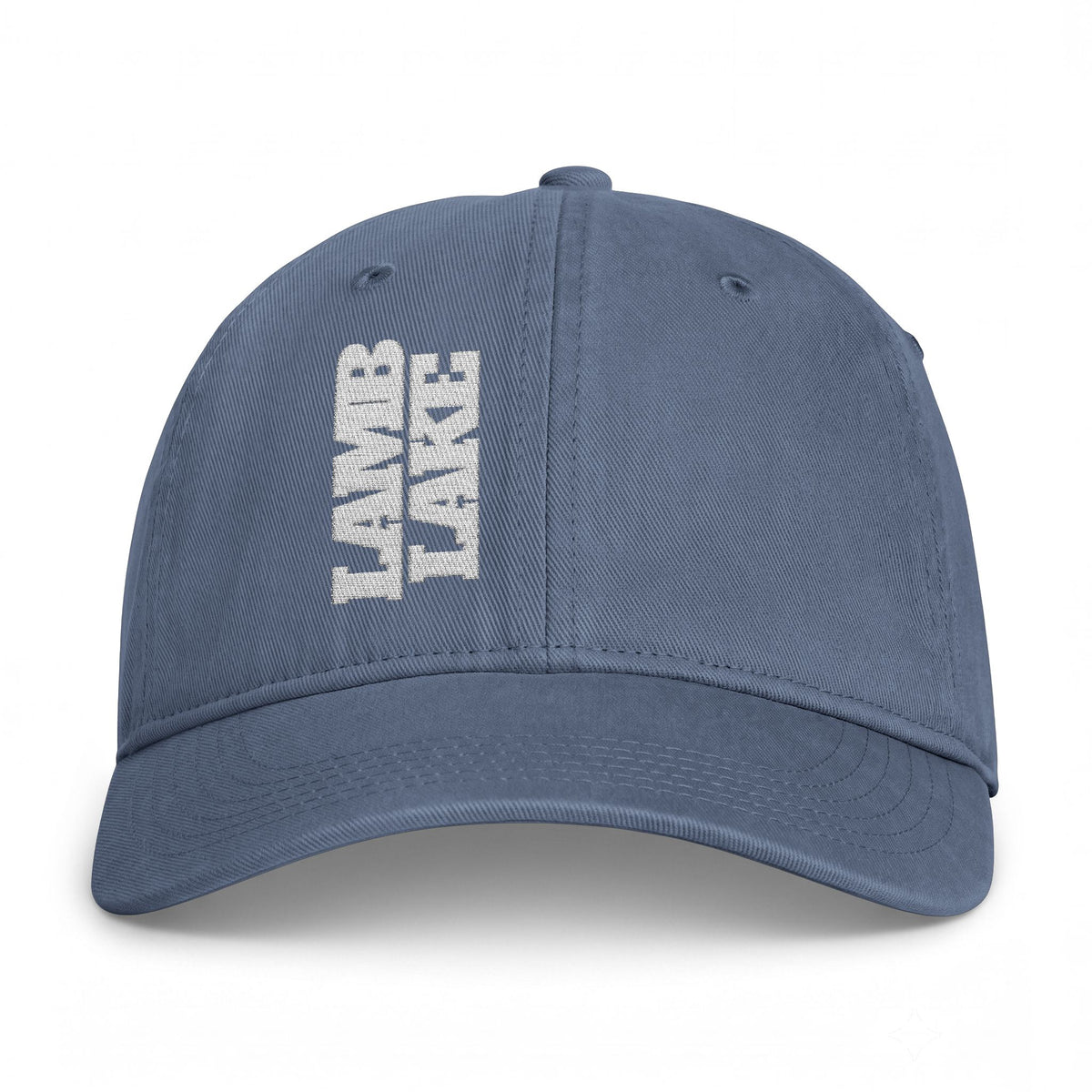 Lamb Lake Coastal Washed Cap — Vintage Beach Sideways Embroidered Hat