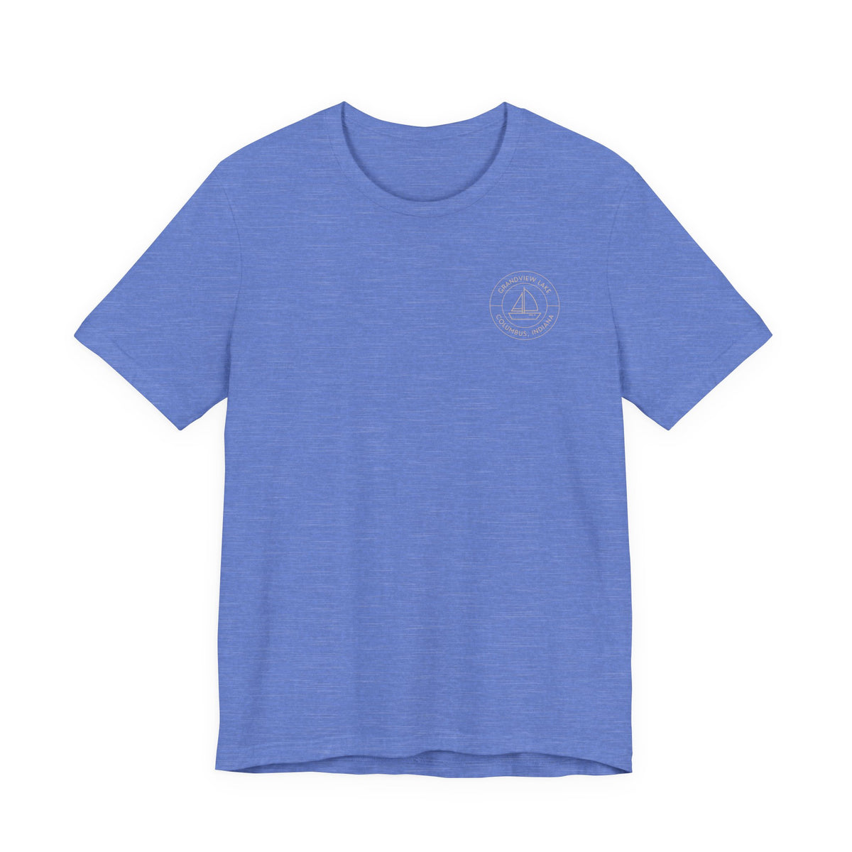 Sailboat Pocket & Back Print Grandview Lake Minimalist Tee —  Short Sleeve Shirt