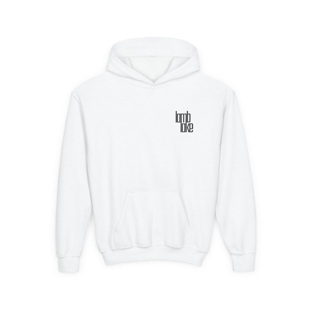 Youth Hoodie — Minimal 'lamb lake' Chest Logo Streetwear