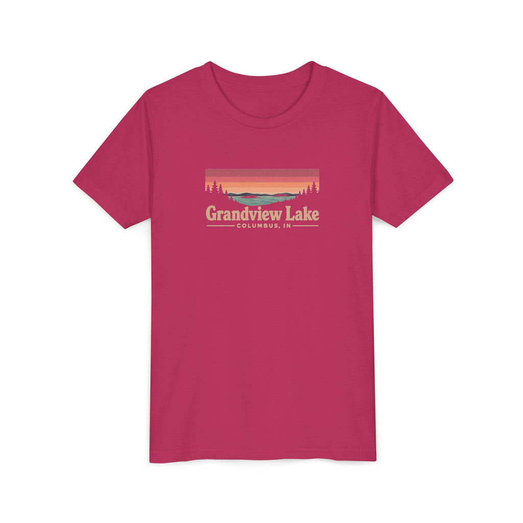 Youth Tee — Grandview Lake Retro Sunset Graphic
