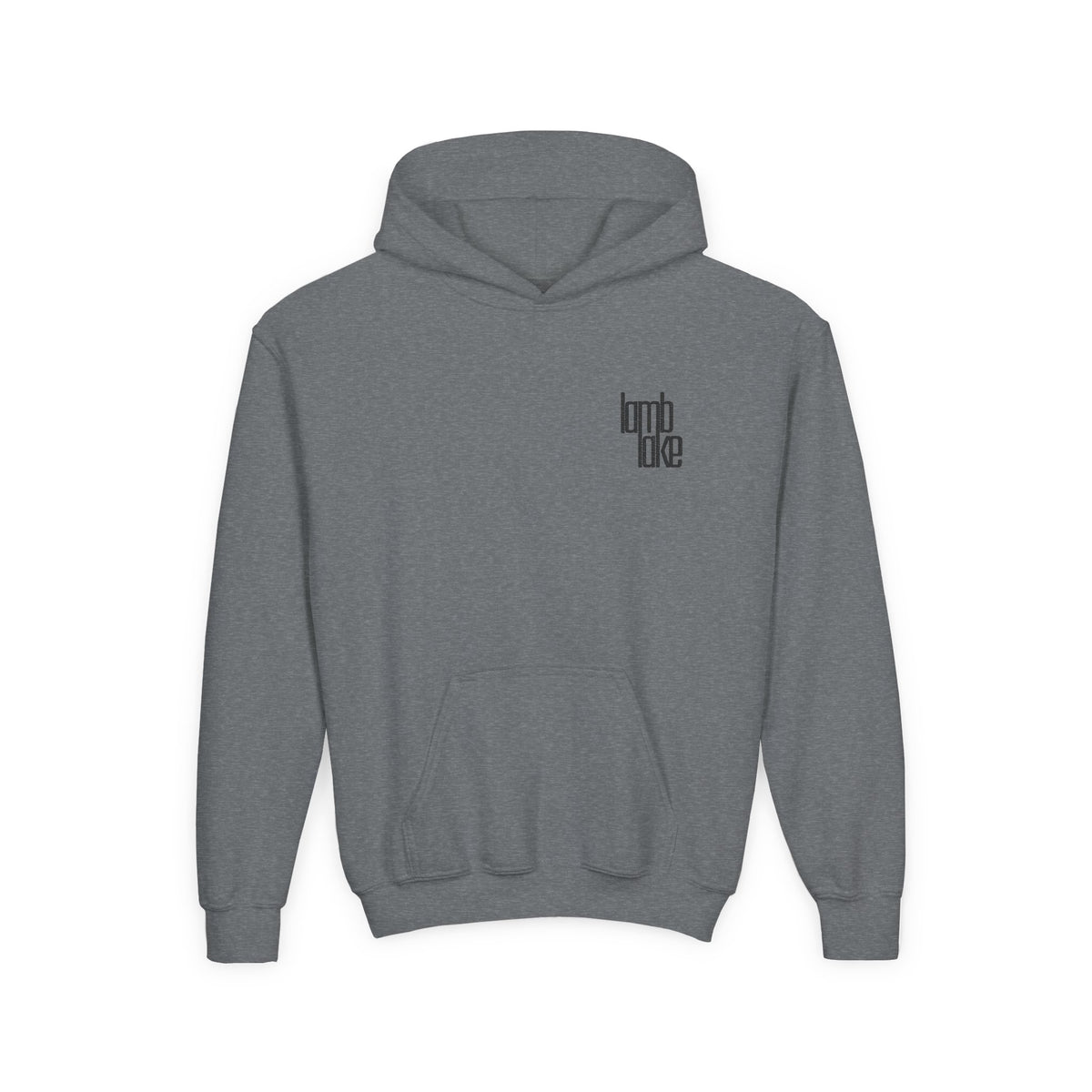 Youth Hoodie — Minimal 'lamb lake' Chest Logo Streetwear