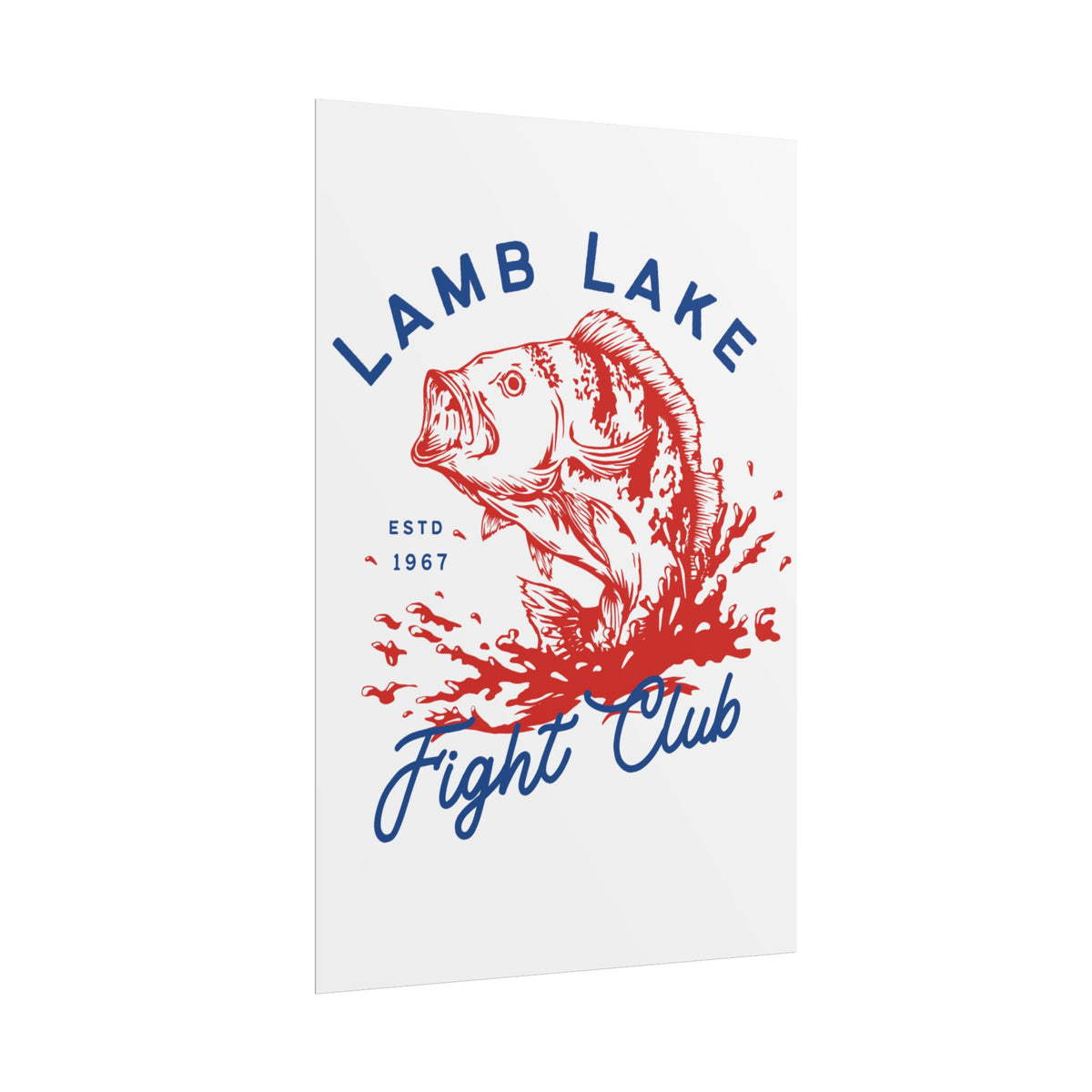 Rolled Poster — Lamb Lake Fight Club Vintage Bass Fishing Art Print