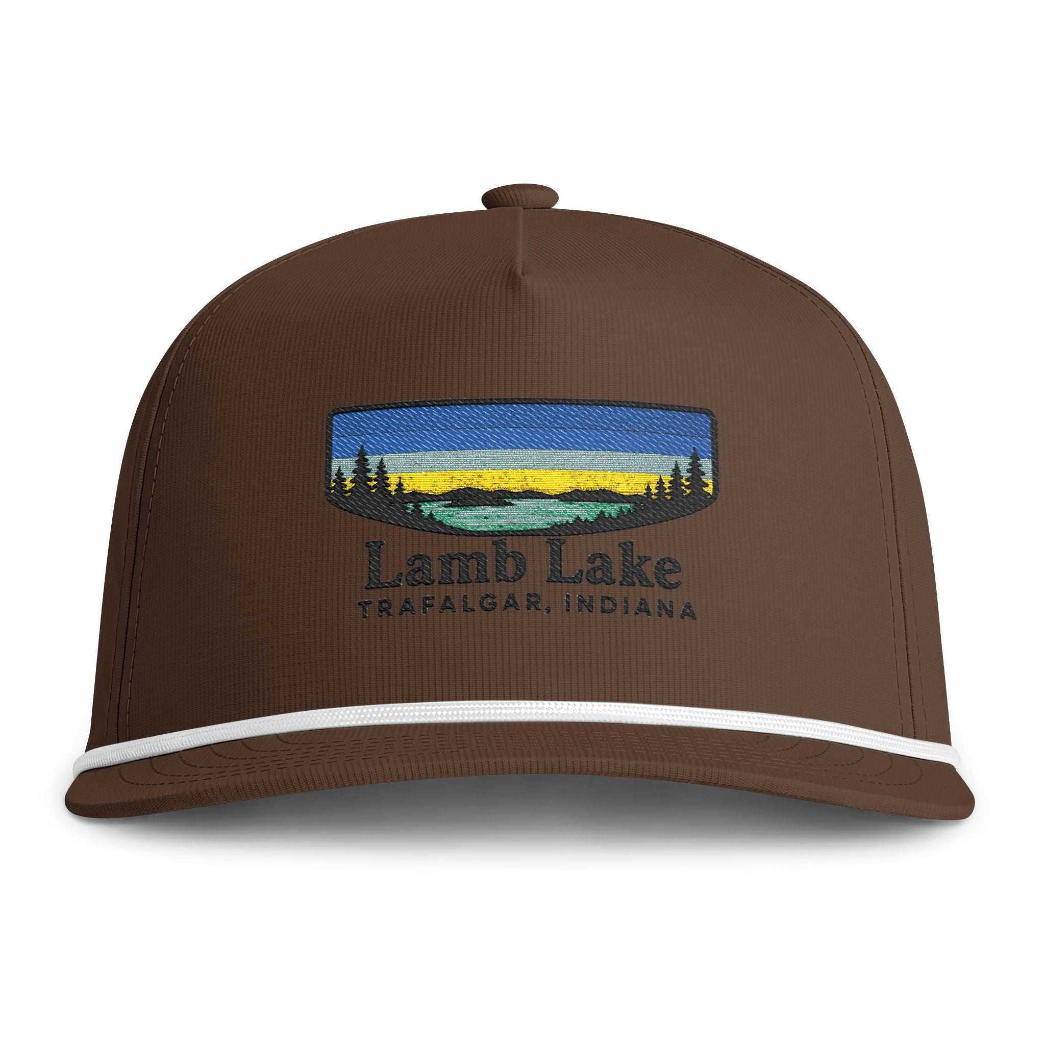 Lamb Lake Sunset Rope Cap — Vintage Sunwashed Embroidered Baseball Hat