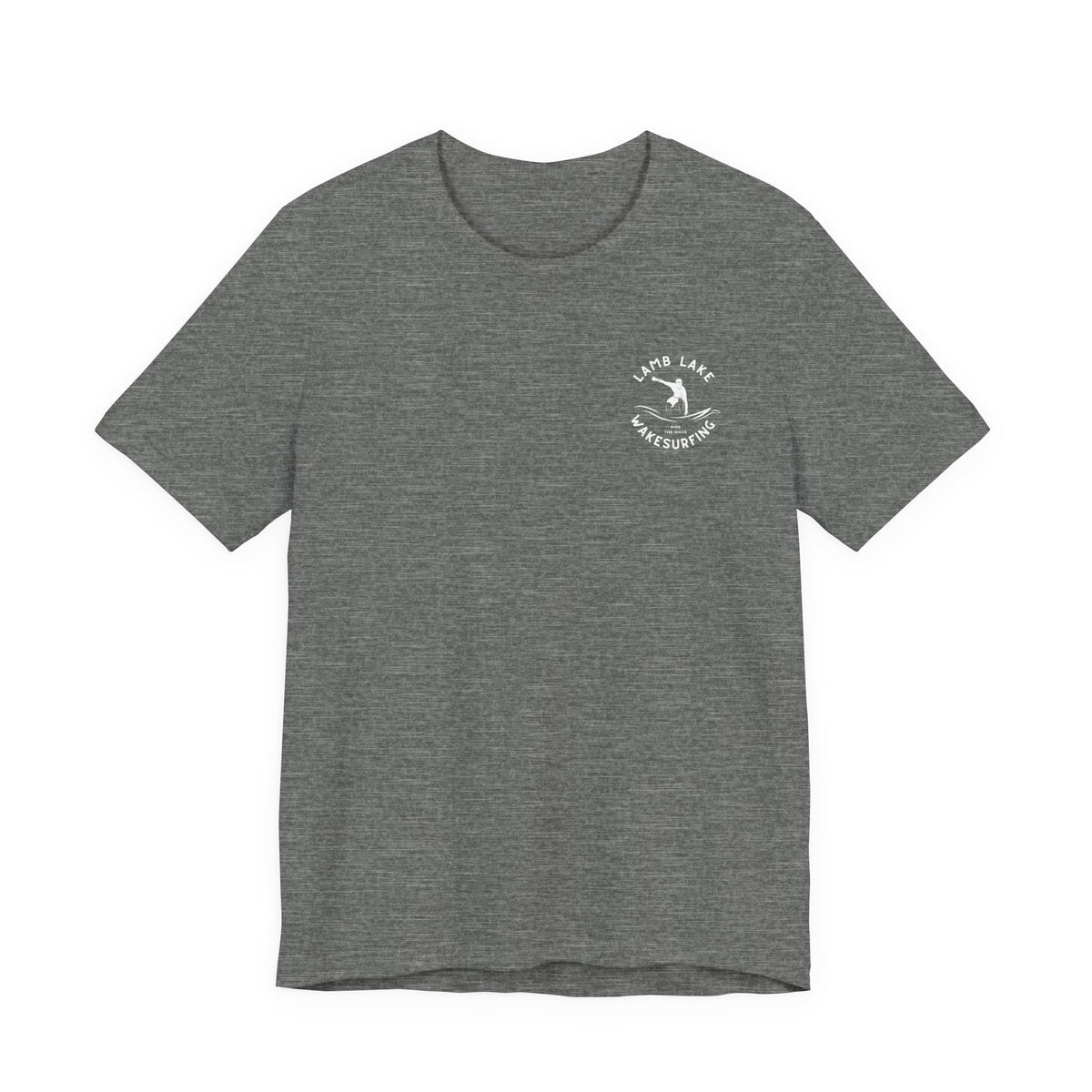 Wakesurf Pocket & Back Print Lamb Lake Minimalist Tee —  Short Sleeve Shirt