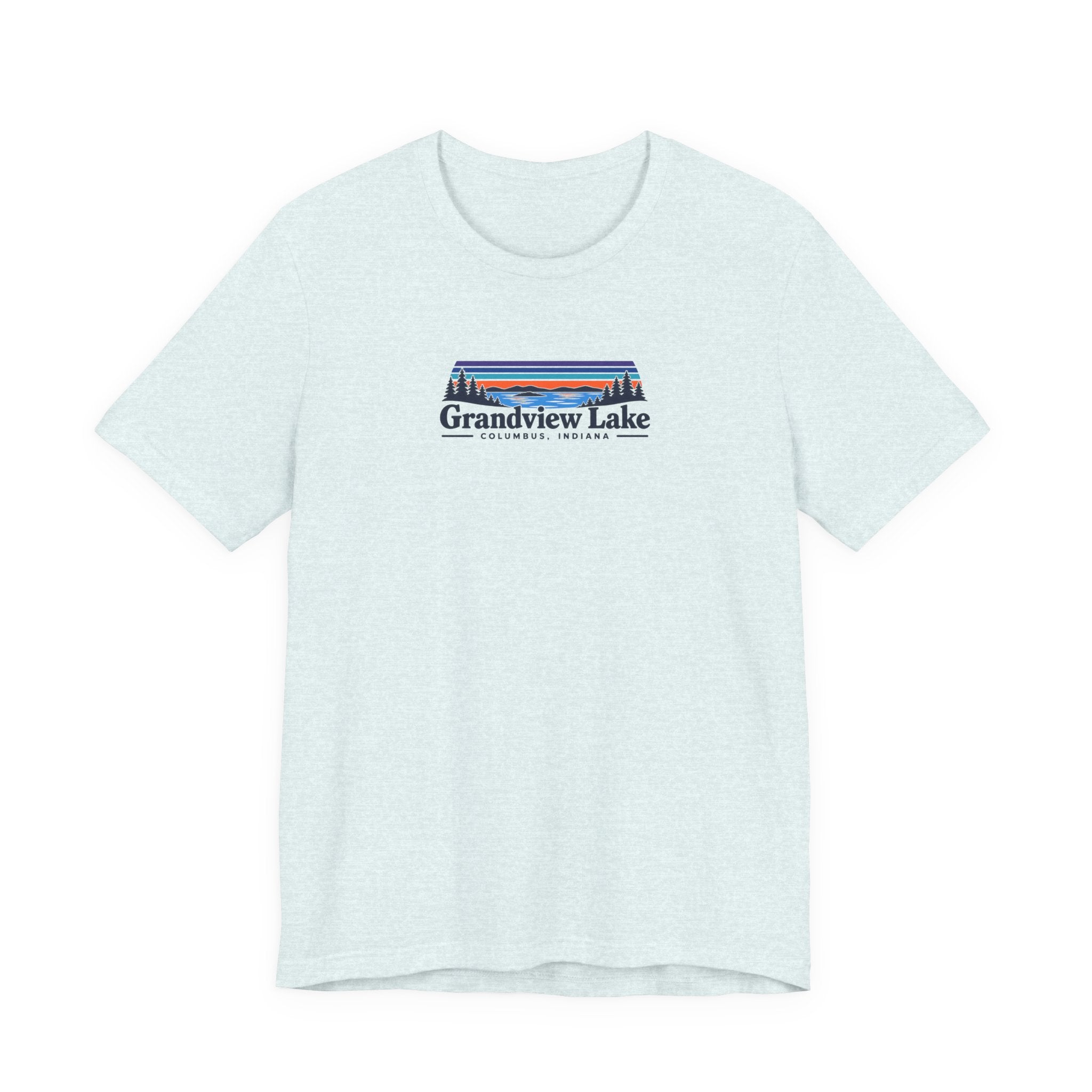 Grandview Lake Landscape Tee — Retro Mountain Lake Graphic T-Shirt