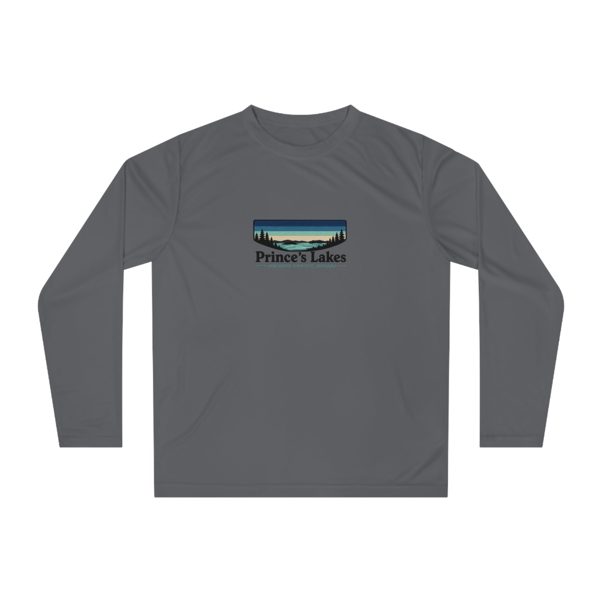 Prince's Lakes Performance Long Sleeve Shirt — Retro Lakeside Graphic