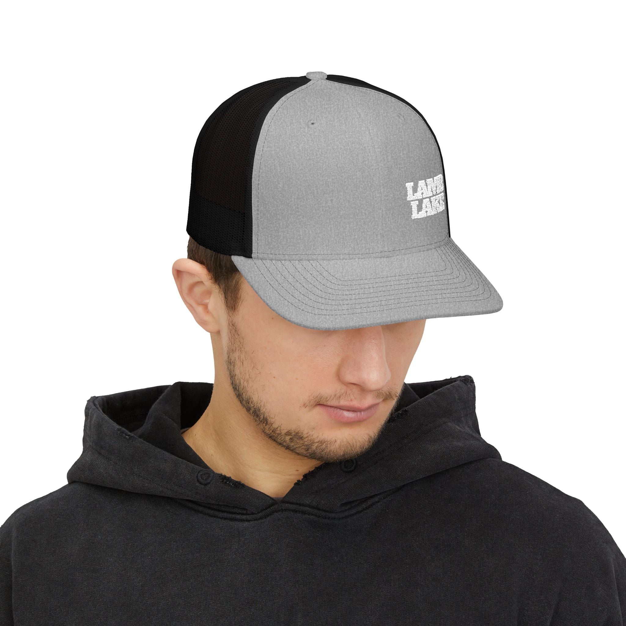 Lamb Lake Trucker Hat — Vintage Mesh Snapback Cap