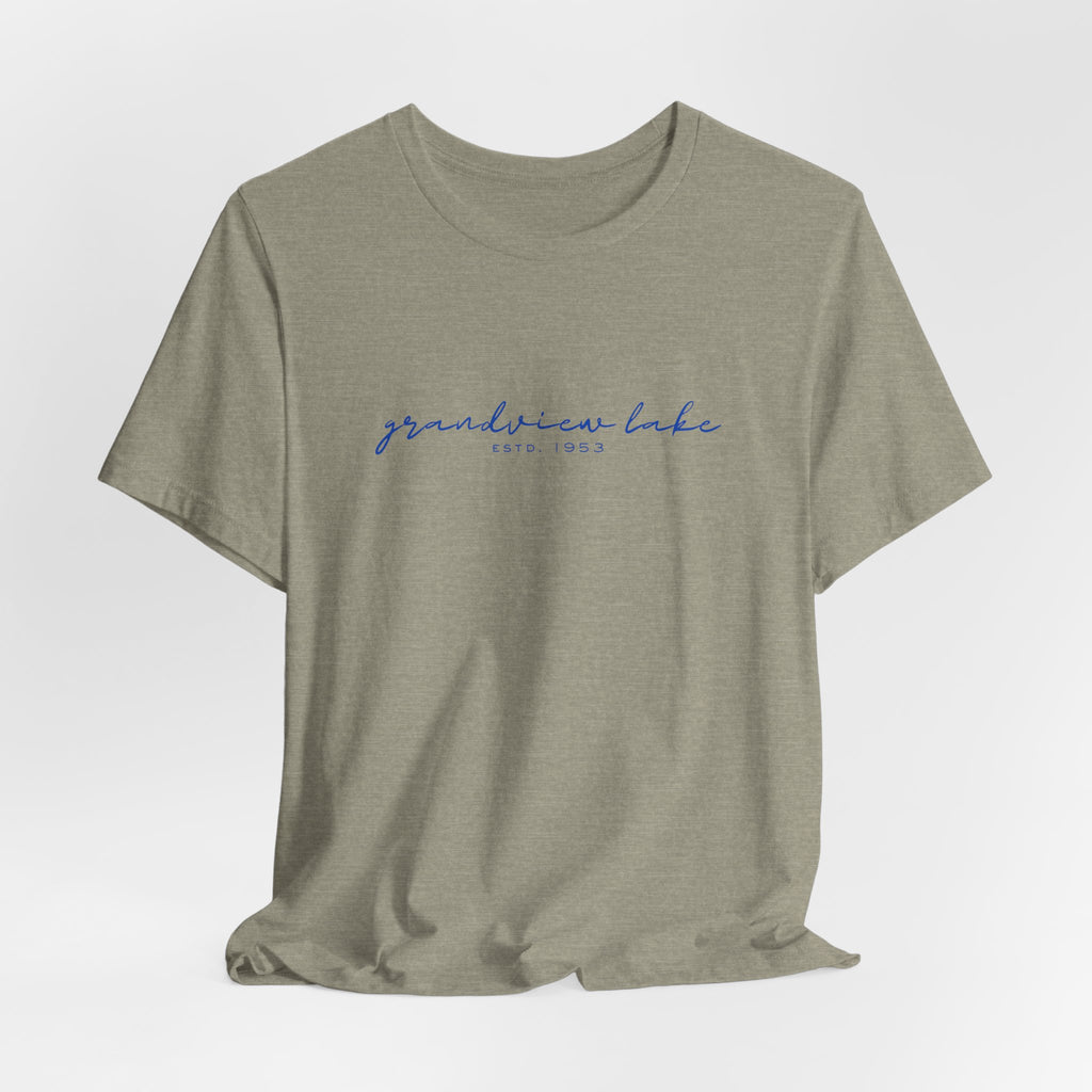 Script "grandview lake" Unisex Jersey Short Sleeve Tee