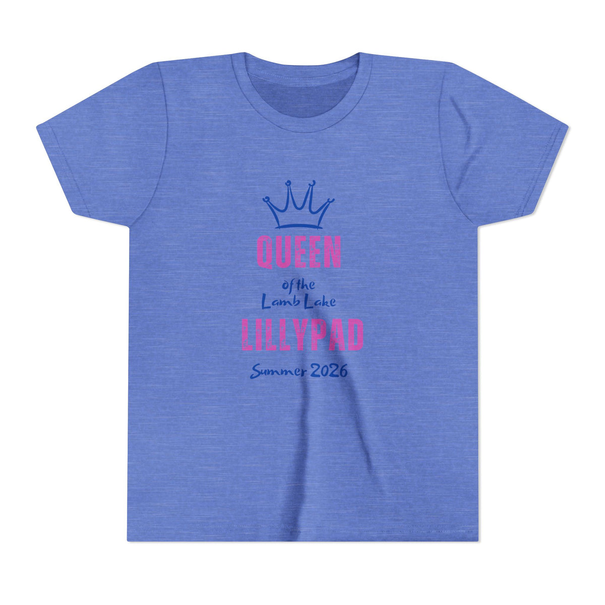 Youth Tee — "Queen of the Lillypad" Lamb Lake Crown Graphic Kids Shirt