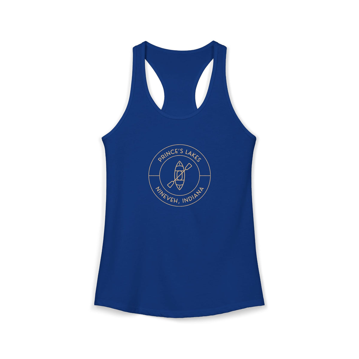 Women's Racerback Tank- "Kayak Prince's Lakes"