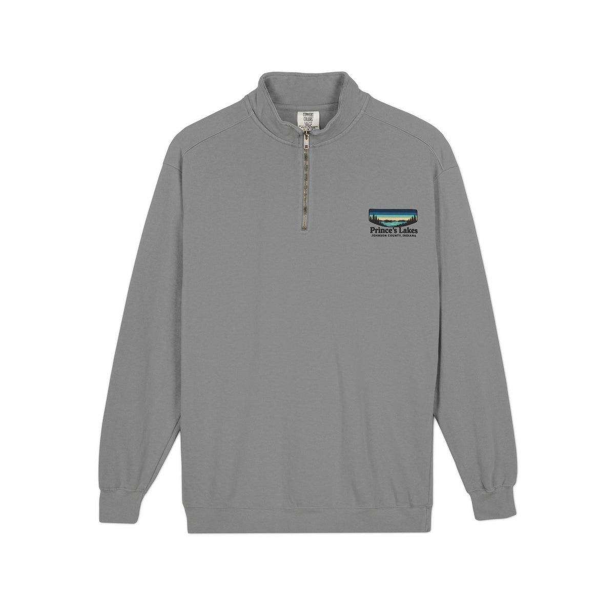 Quarter-Zip Sweatshirt — Pleasant Lake Retro Sunset Patch