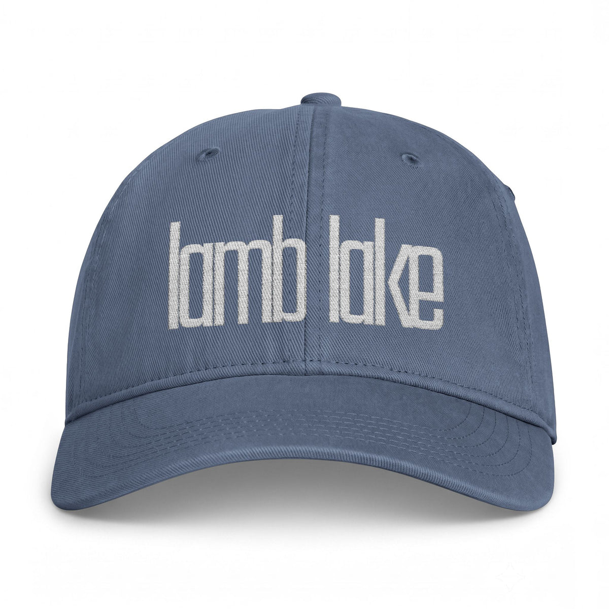 Distressed 'lake lake' Embroidered Washed Cap