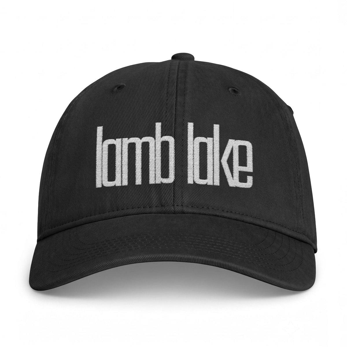 Distressed 'lake lake' Embroidered Washed Cap