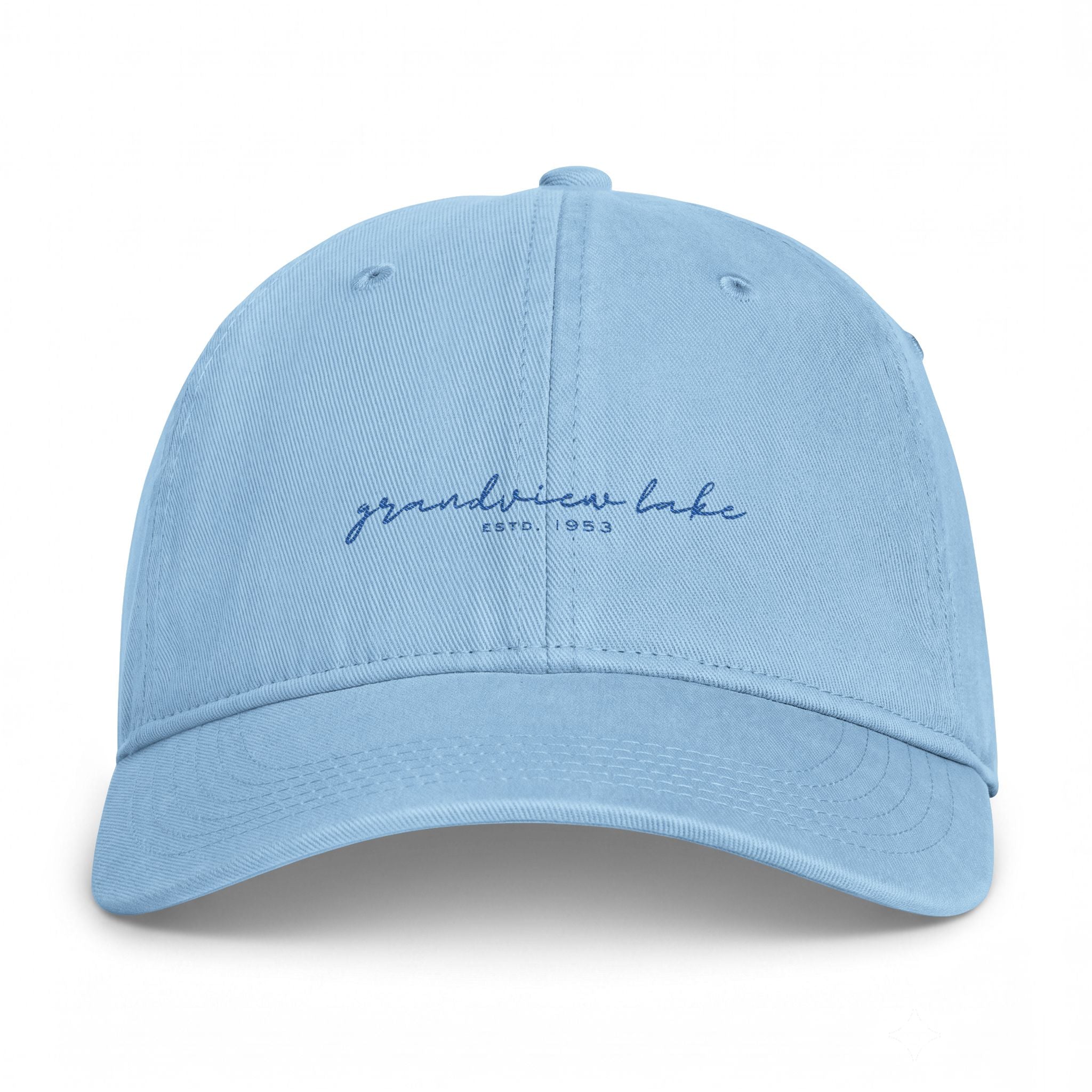 Washed Coastal Cap — "Grandview Lake" Embroidered Lake Hat