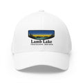 Lamb Lake Embroidered Cap — Scenic Lake Sunset Hat
