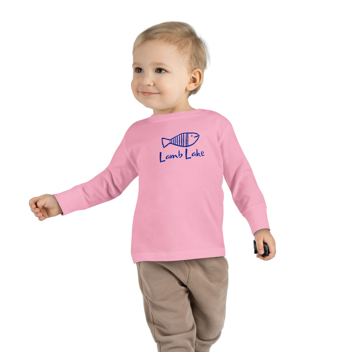 Toddler Long Sleeve Tee — "Lamb Lake" Hand-Drawn Fish Graphic