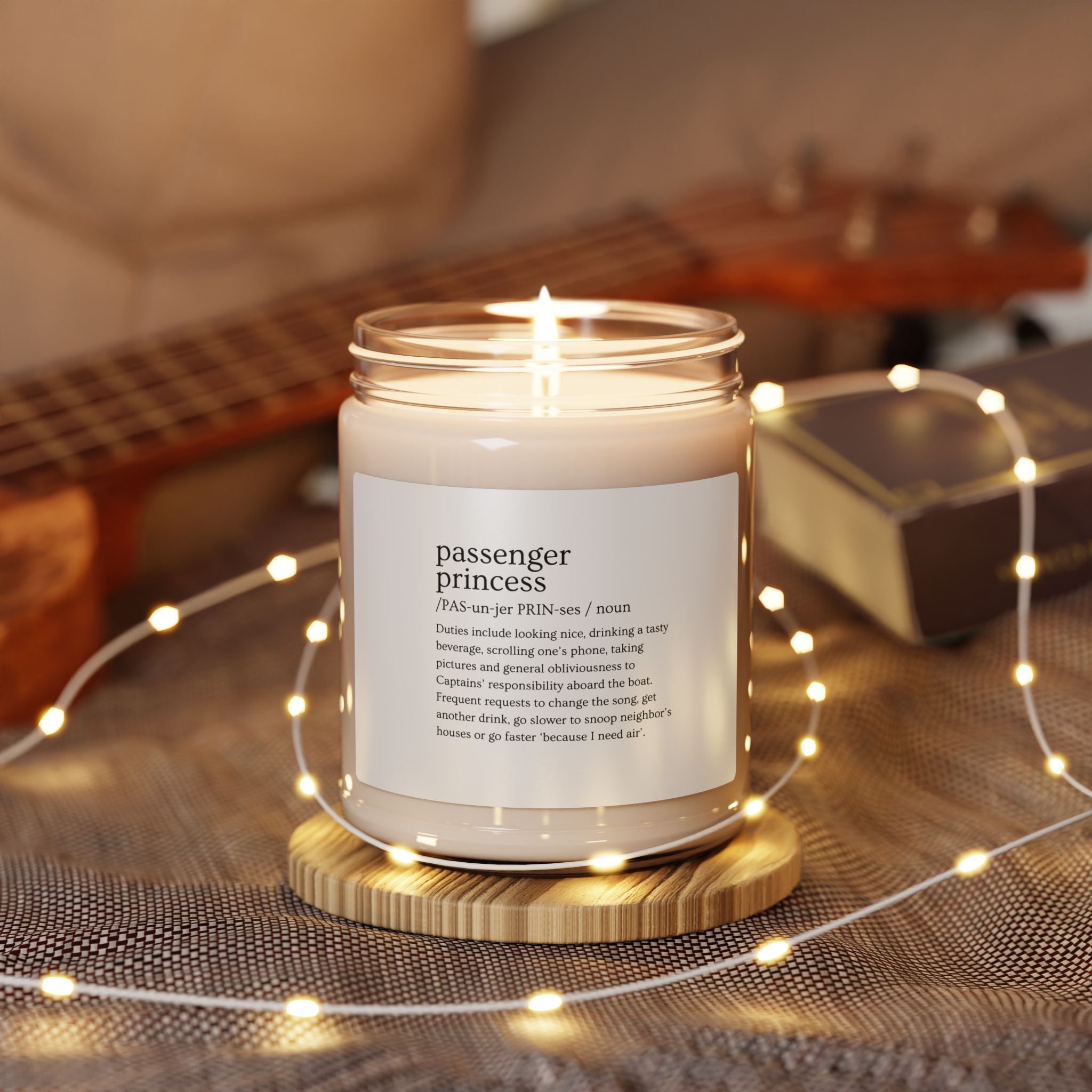 Passenger Princess Scented Soy Candle — 9oz Aromatherapy Candle with Playful Definition Label