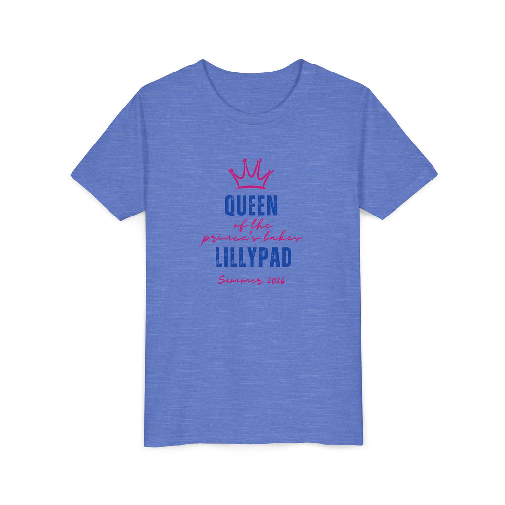 Youth Tee — "Queen of the Lillypad" Crown Graphic Kids Shirt