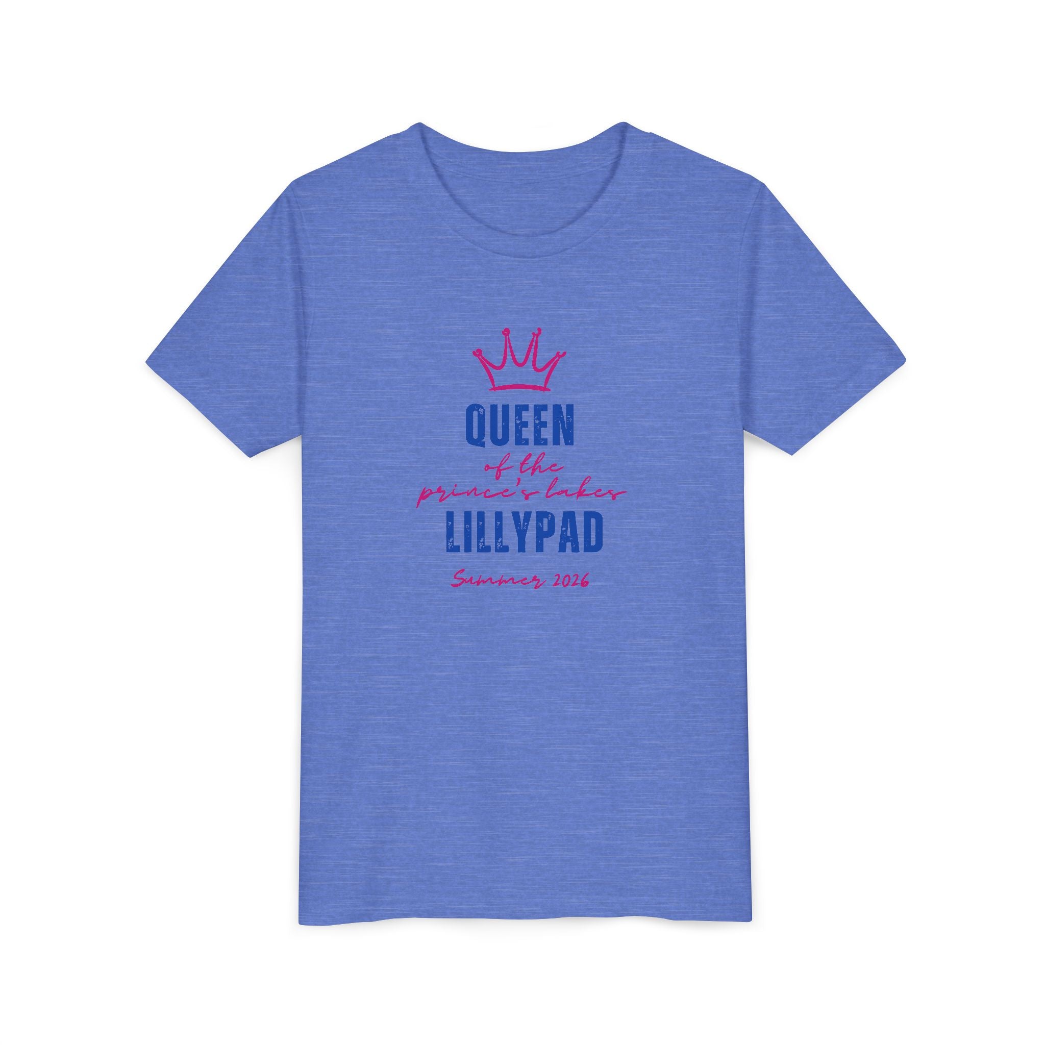 Youth Tee — "Queen of the Lillypad" Crown Graphic Kids Shirt