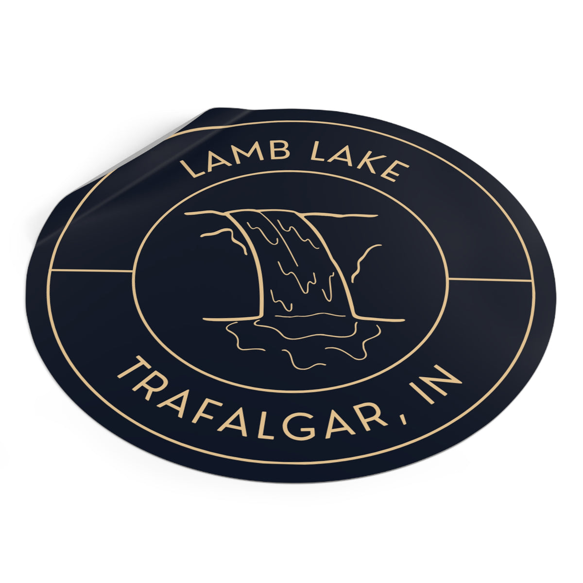 Round Vinyl Stickers- Waterfall Lamb Lake