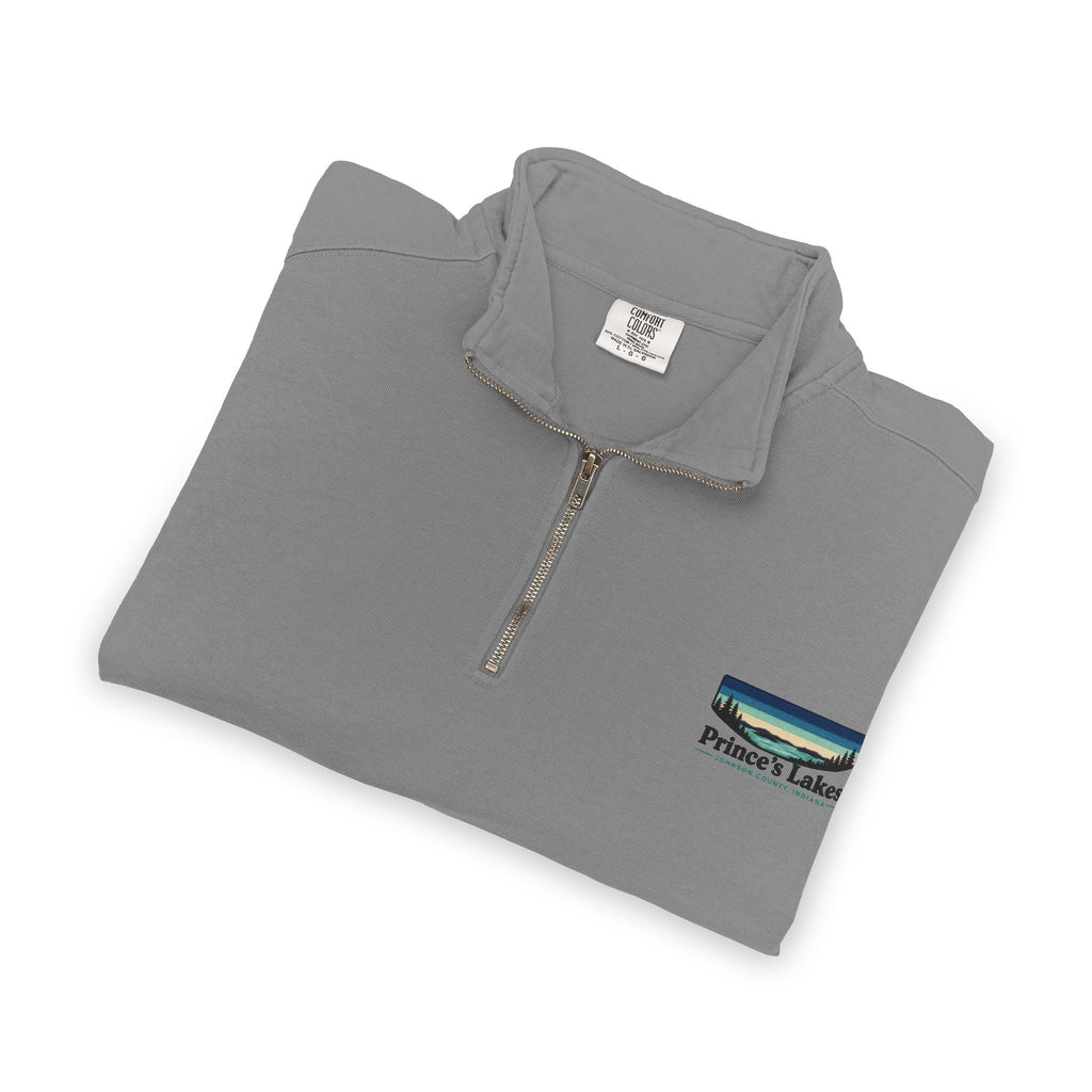 Quarter-Zip Sweatshirt — Pleasant Lake Retro Sunset Patch