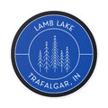 Lamb Lake Round Vinyl Sticker — Forest Emblem