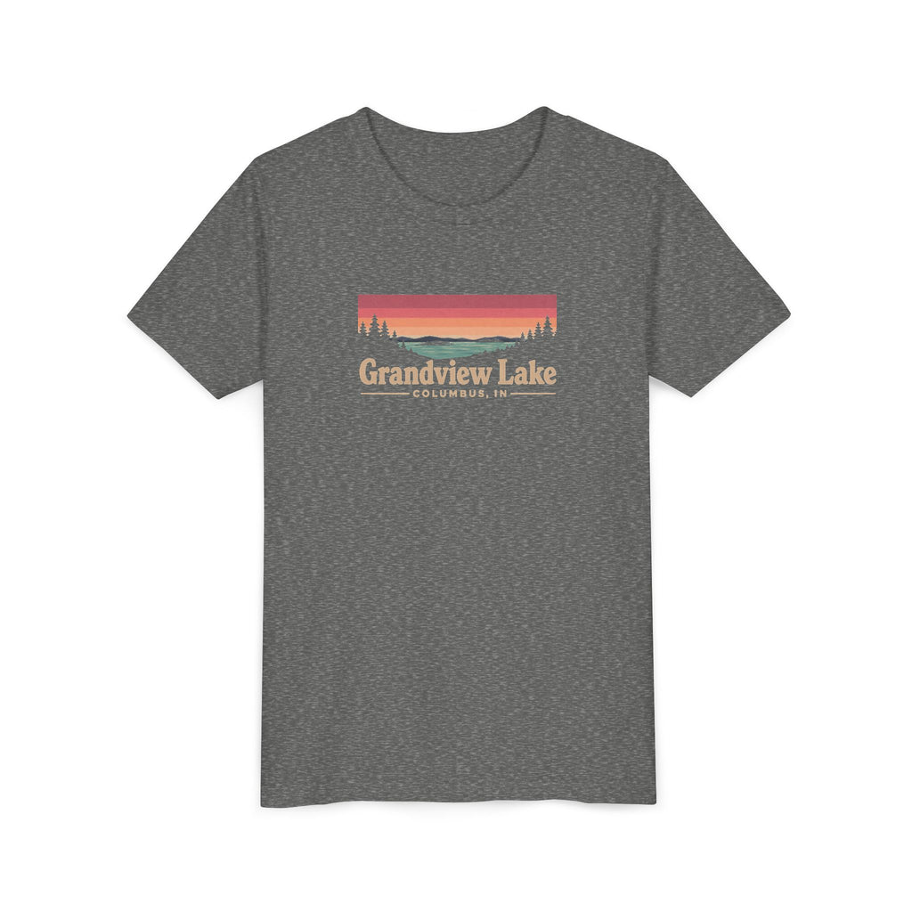 Youth Tee — Grandview Lake Retro Sunset Graphic