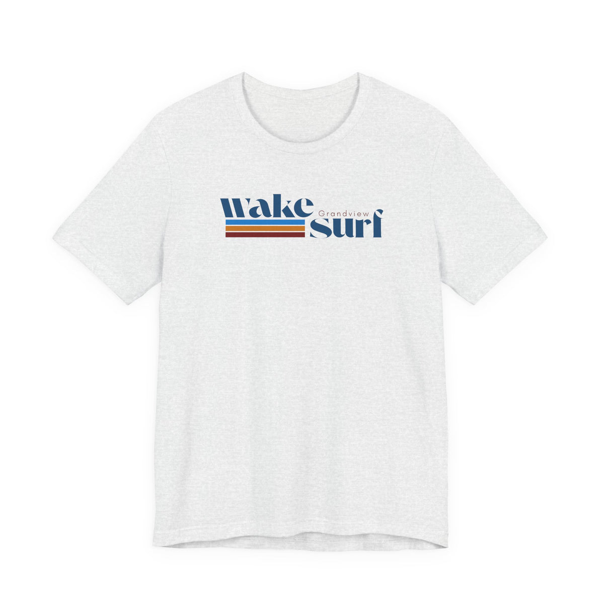 Wake Surf Grandview Stripe Tee — Retro Surfing Graphic T-Shirt