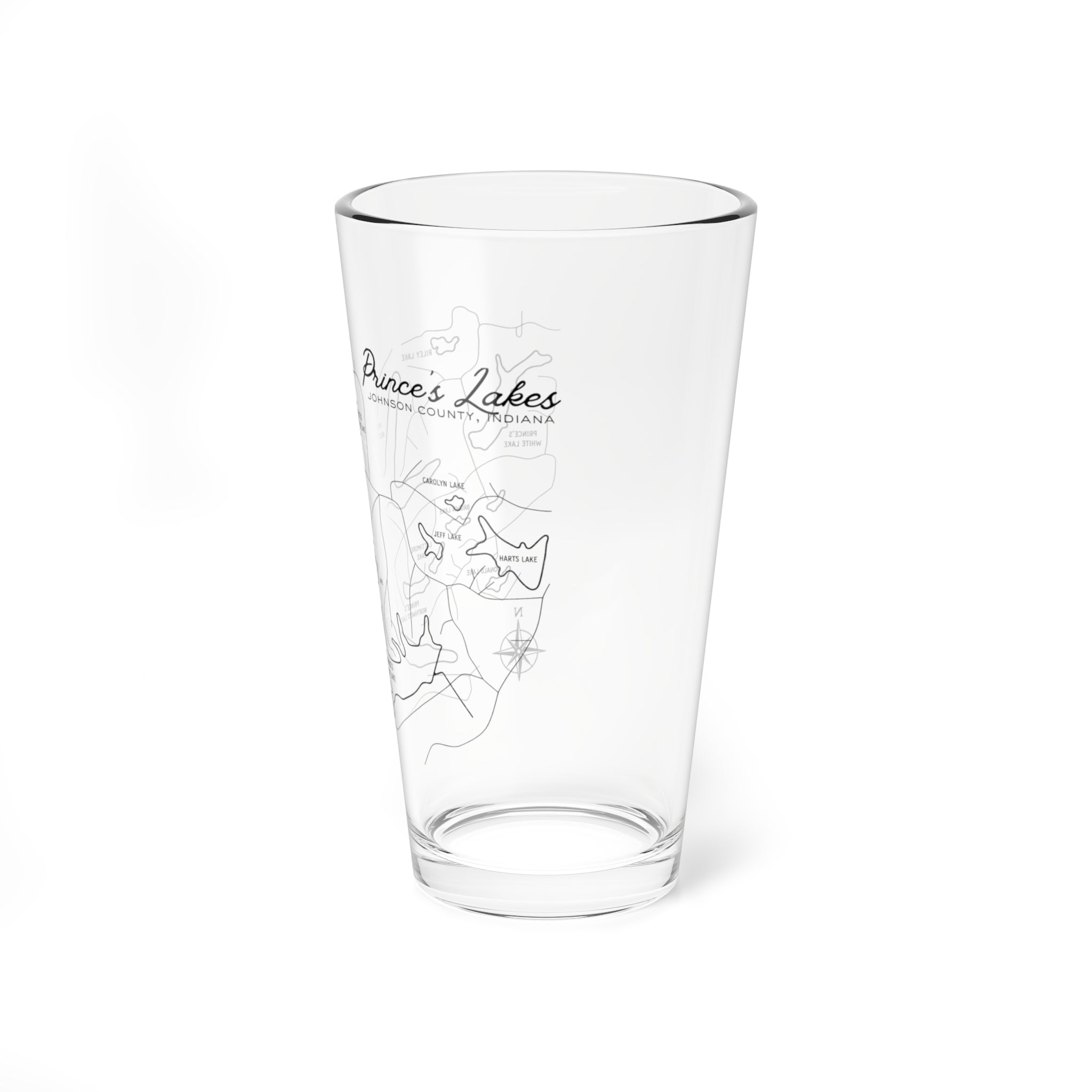 16oz Prince's Lakes Map Cocktail Glass