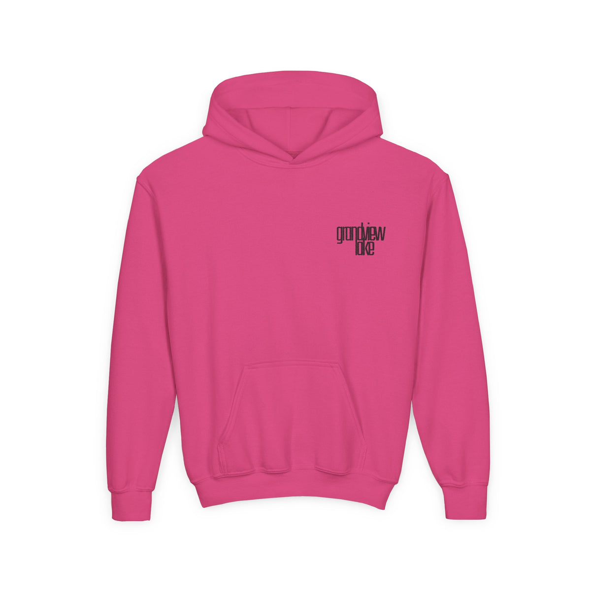 Youth Hoodie — Minimal 'grandview lake' Chest Logo Streetwear