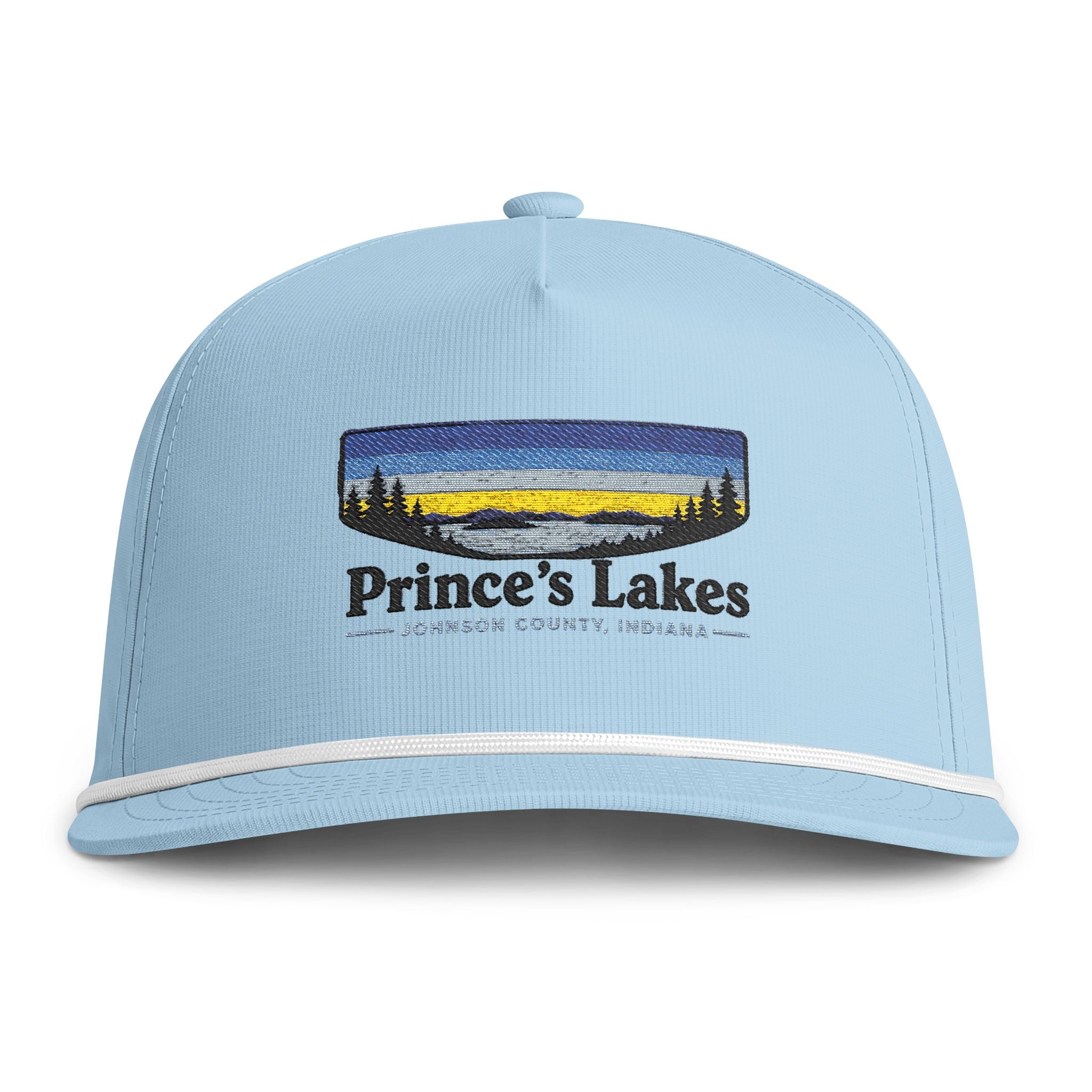 Prince's Lakes Sunset Rope Cap — Vintage Sunwashed Embroidered Baseball Hat