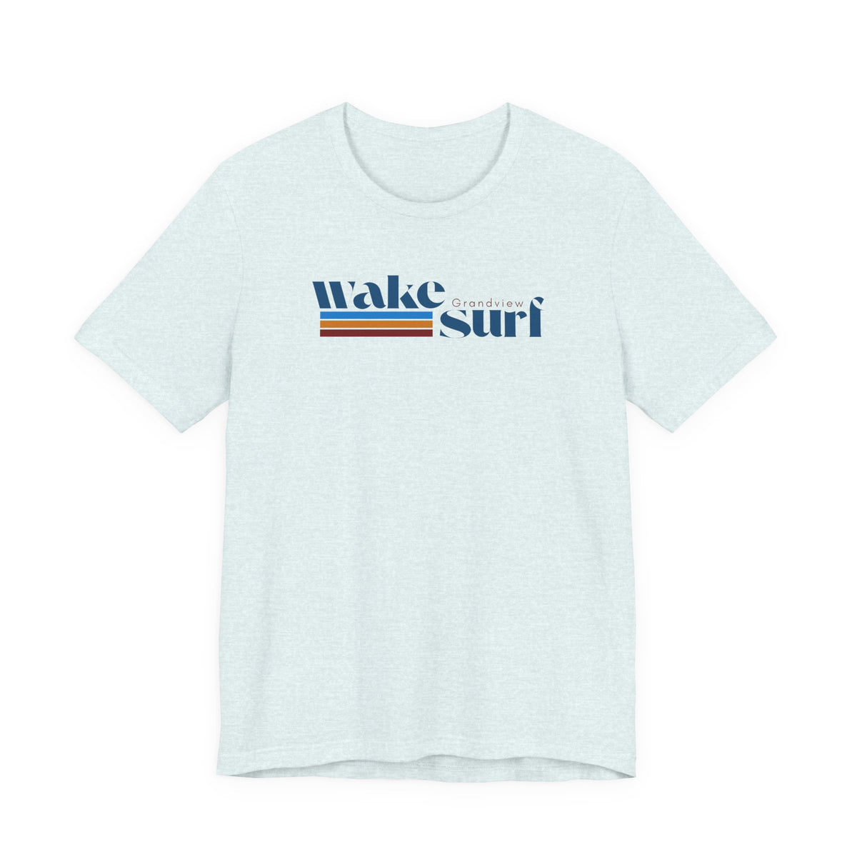 Wake Surf Grandview Stripe Tee — Retro Surfing Graphic T-Shirt