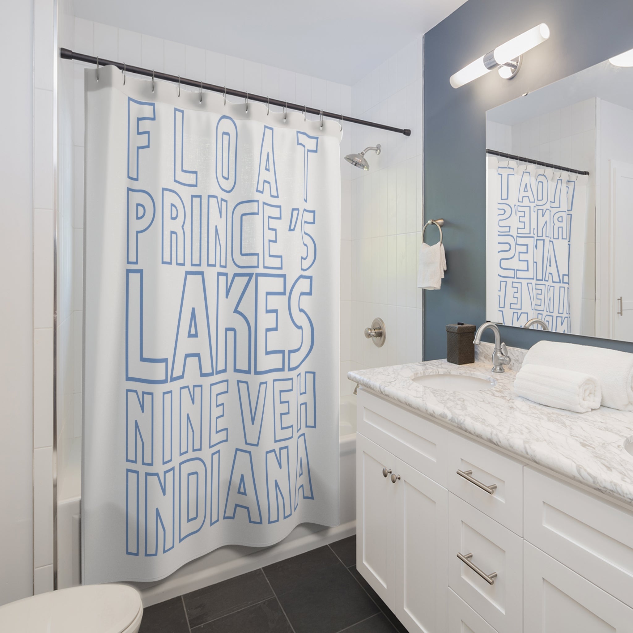 Float Prince's Lakes Shower Curtain — "Float Prince's Lakes, Nineveh Indiana"