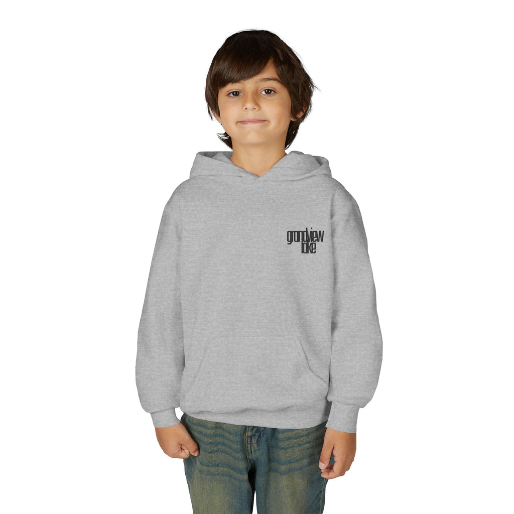 Youth Hoodie — Minimal 'grandview lake' Chest Logo Streetwear