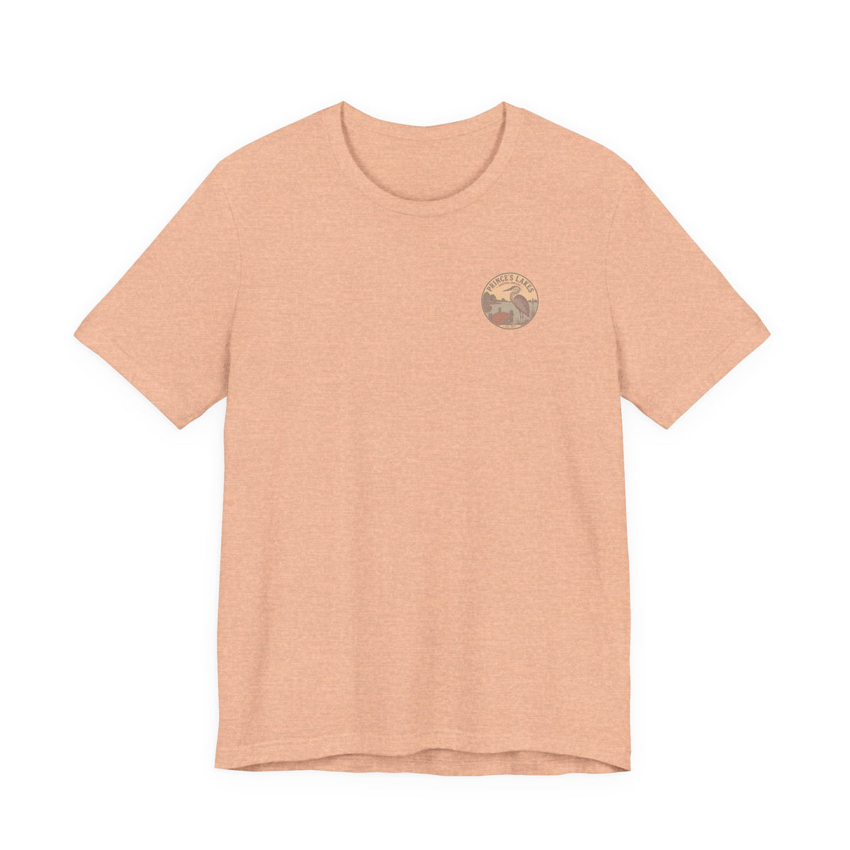 Prince's Lakes Great Blue Heron Graphic Tee — Vintage Nature Pocket & Back Print