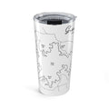 20oz Grandview Lake Map Tumbler — Personalized Nautical Topographic Travel Mug