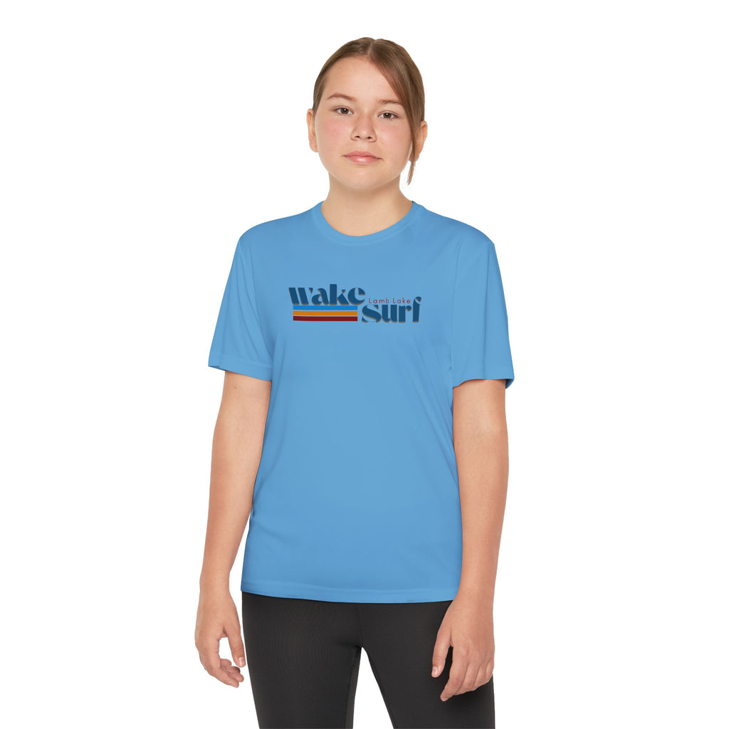 Youth Wake Surf Lamb Lake Tee – Retro Striped Wake Surfing Shirt