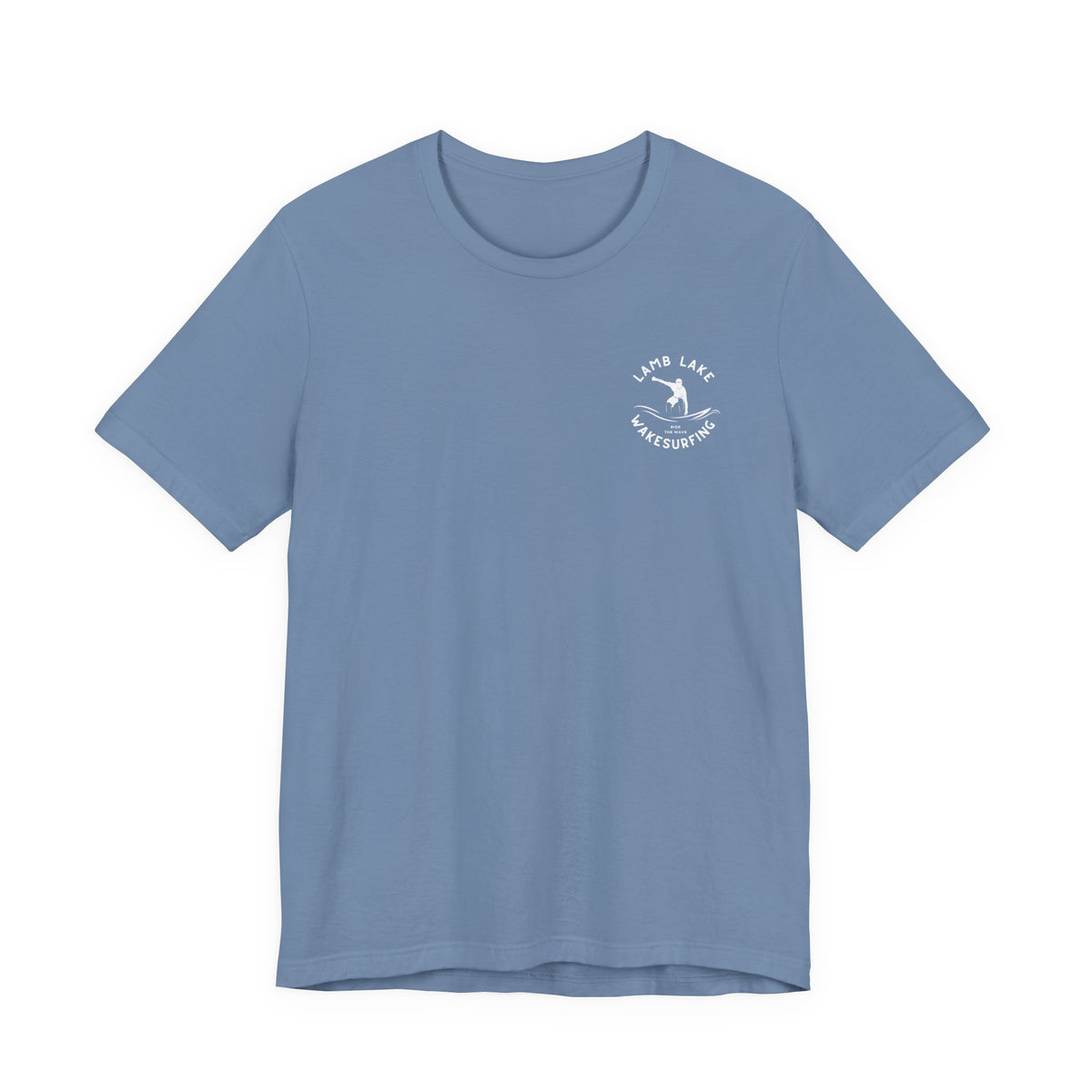 Wakesurf Pocket & Back Print Lamb Lake Minimalist Tee —  Short Sleeve Shirt