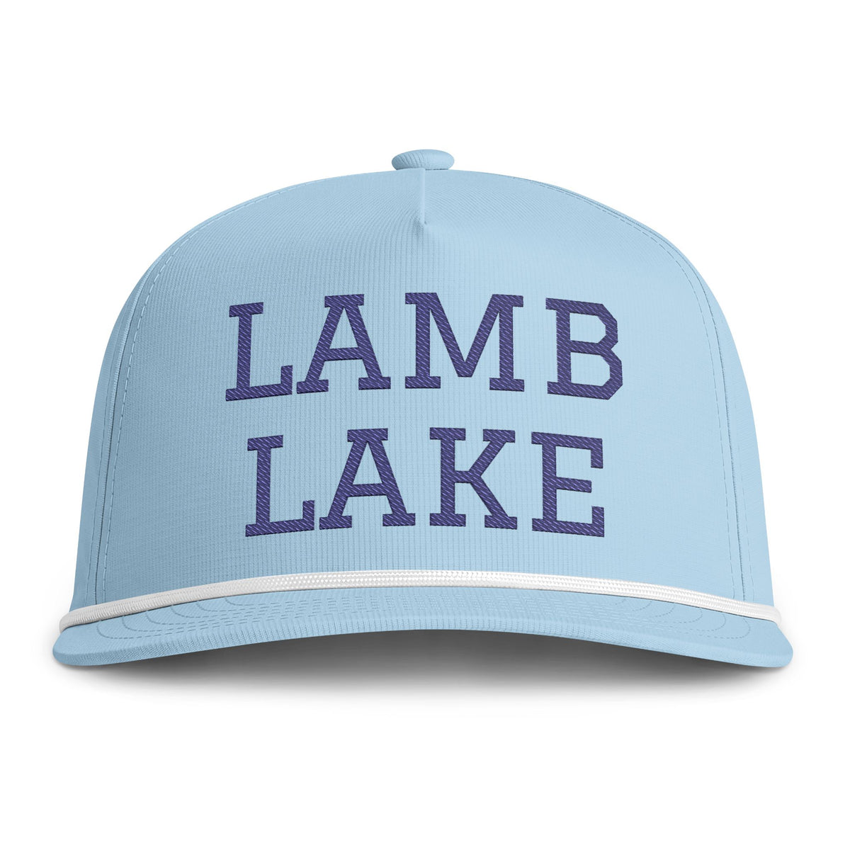 Lamb Lake Rope Cap — Embroidered Stitch Vintage Sun-washed Trucker Hat