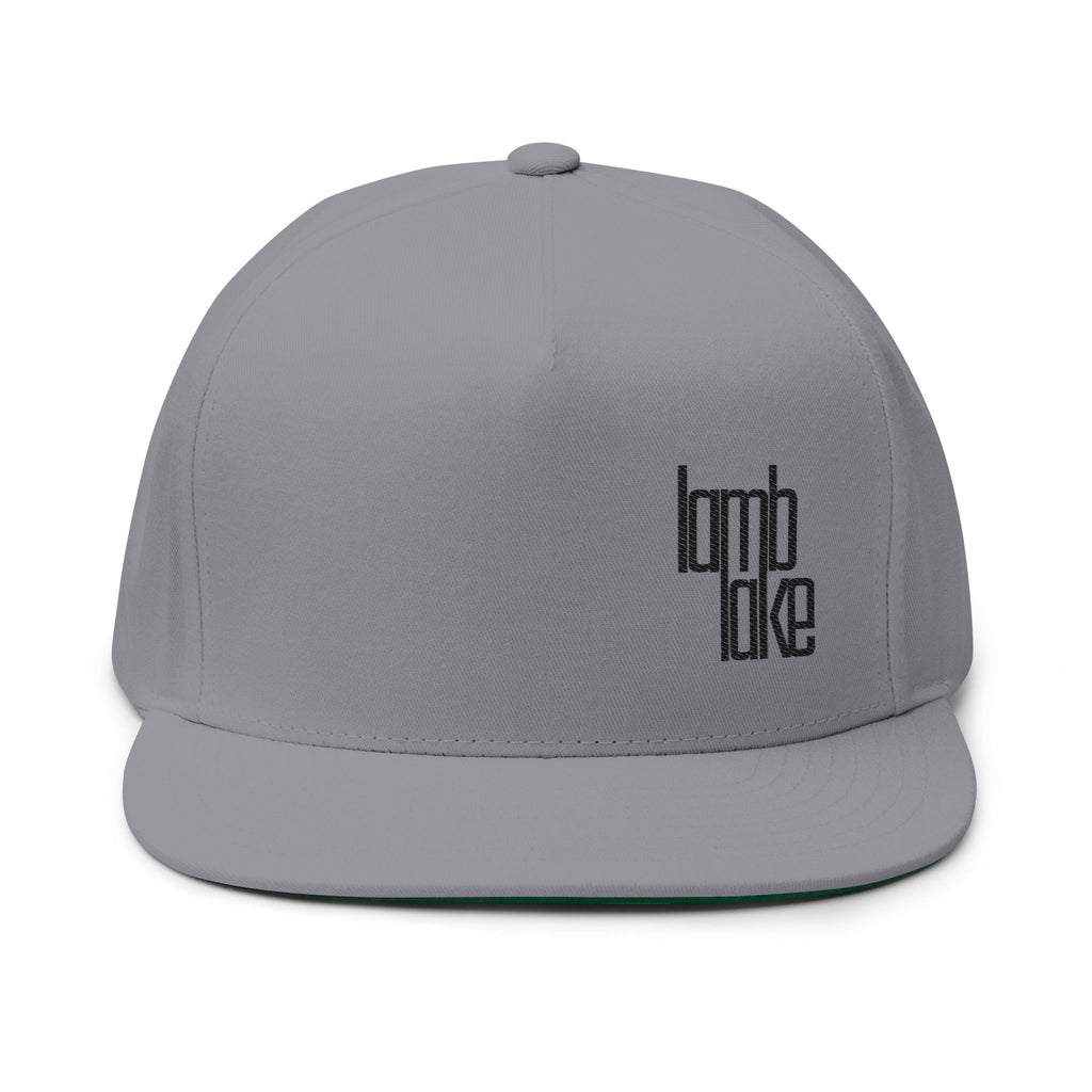 Flat Bill Cap — Minimal Embroidered "lamb lake" Logo Snapback