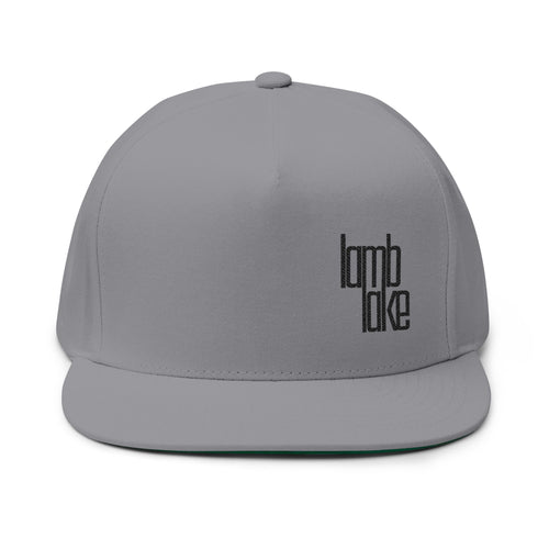 Flat Bill Cap — Minimal Embroidered "lamb lake" Logo Snapback